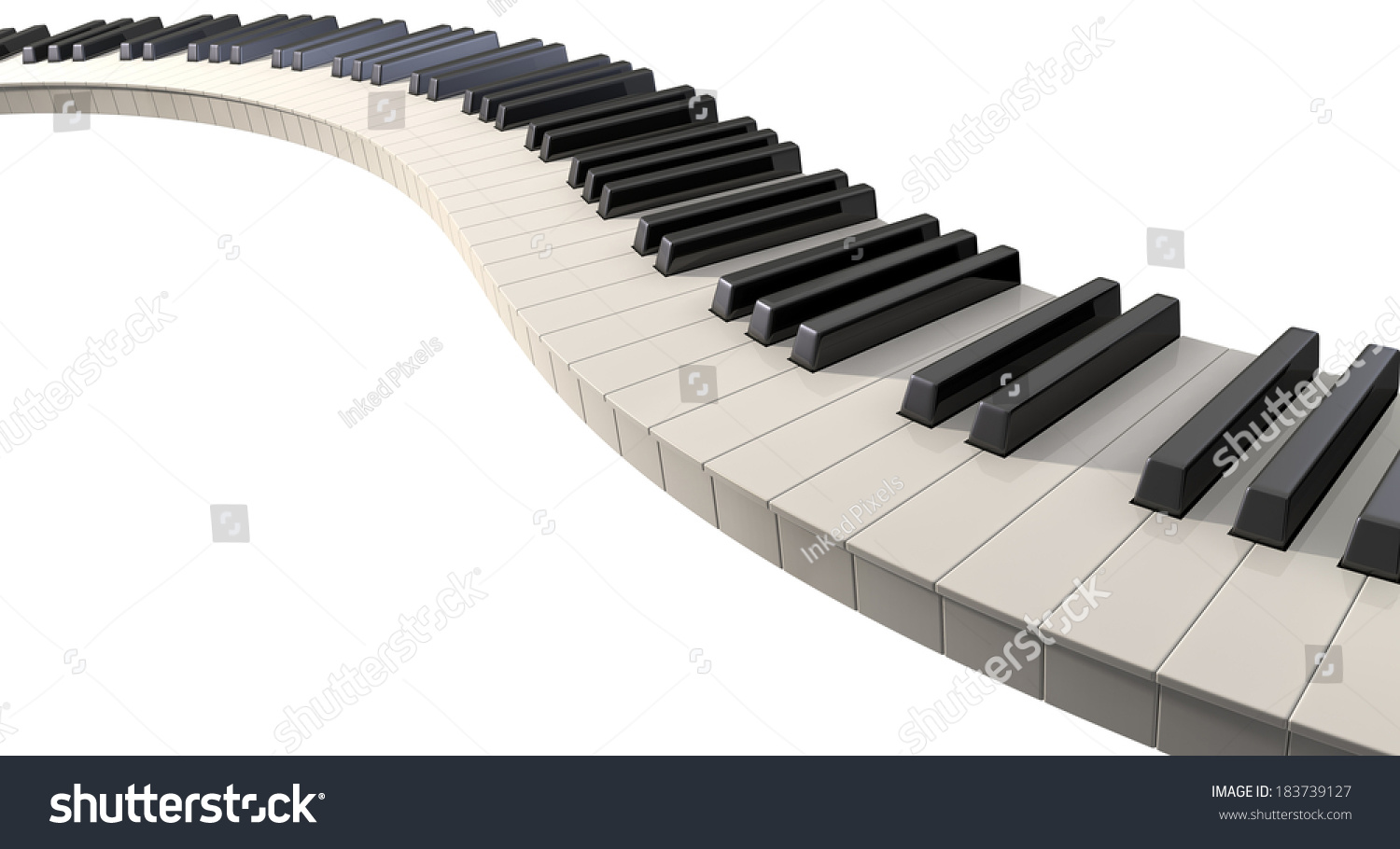 Full Set Regular Piano Keys Laid Stock Illustration 183739127