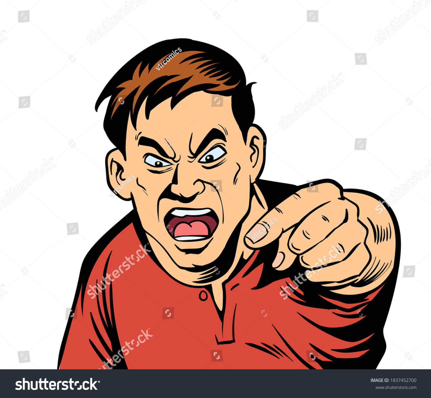 Man Angry Pointing His Finger Hand Stock Vector (Royalty Free ...