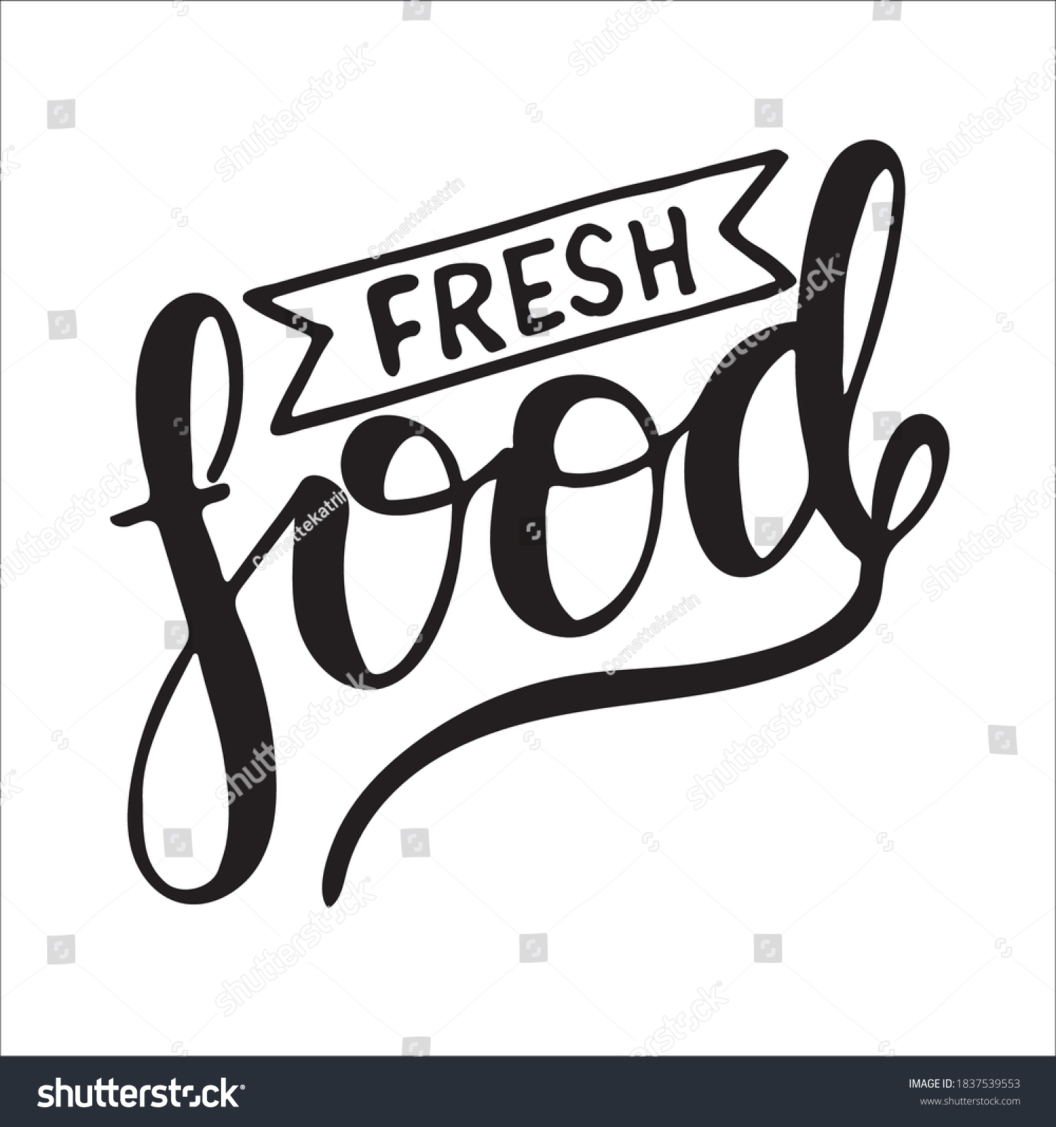 Fresh Food Vector Lettering Black Stock Vector (Royalty Free ...