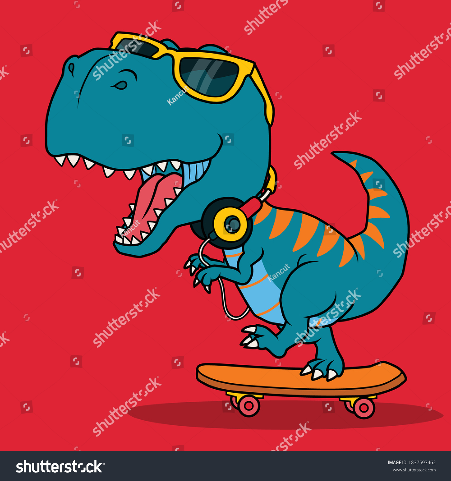 Динозаврик на скейте