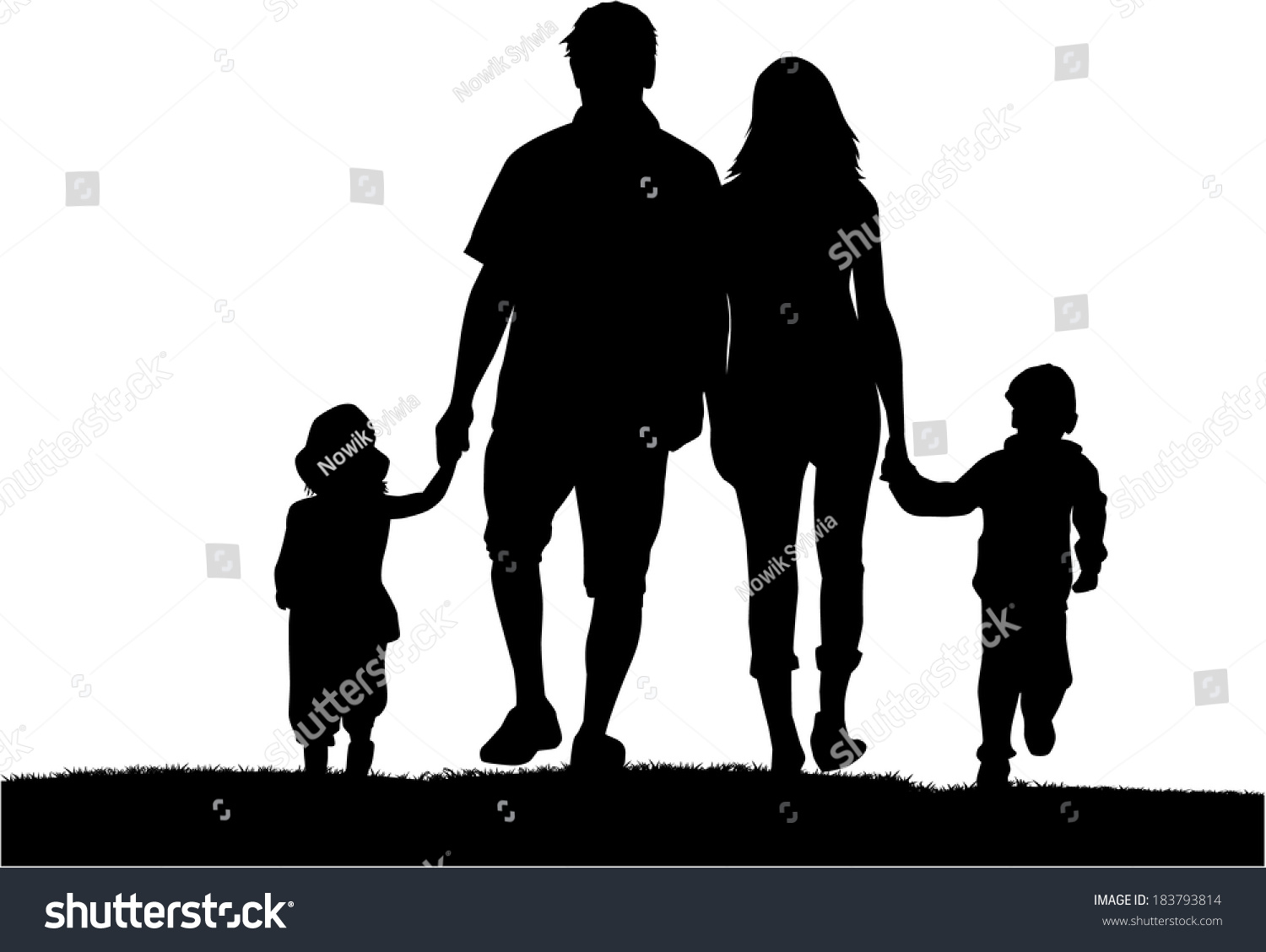 Family Silhouettes Stock Vector (Royalty Free) 183793814 | Shutterstock