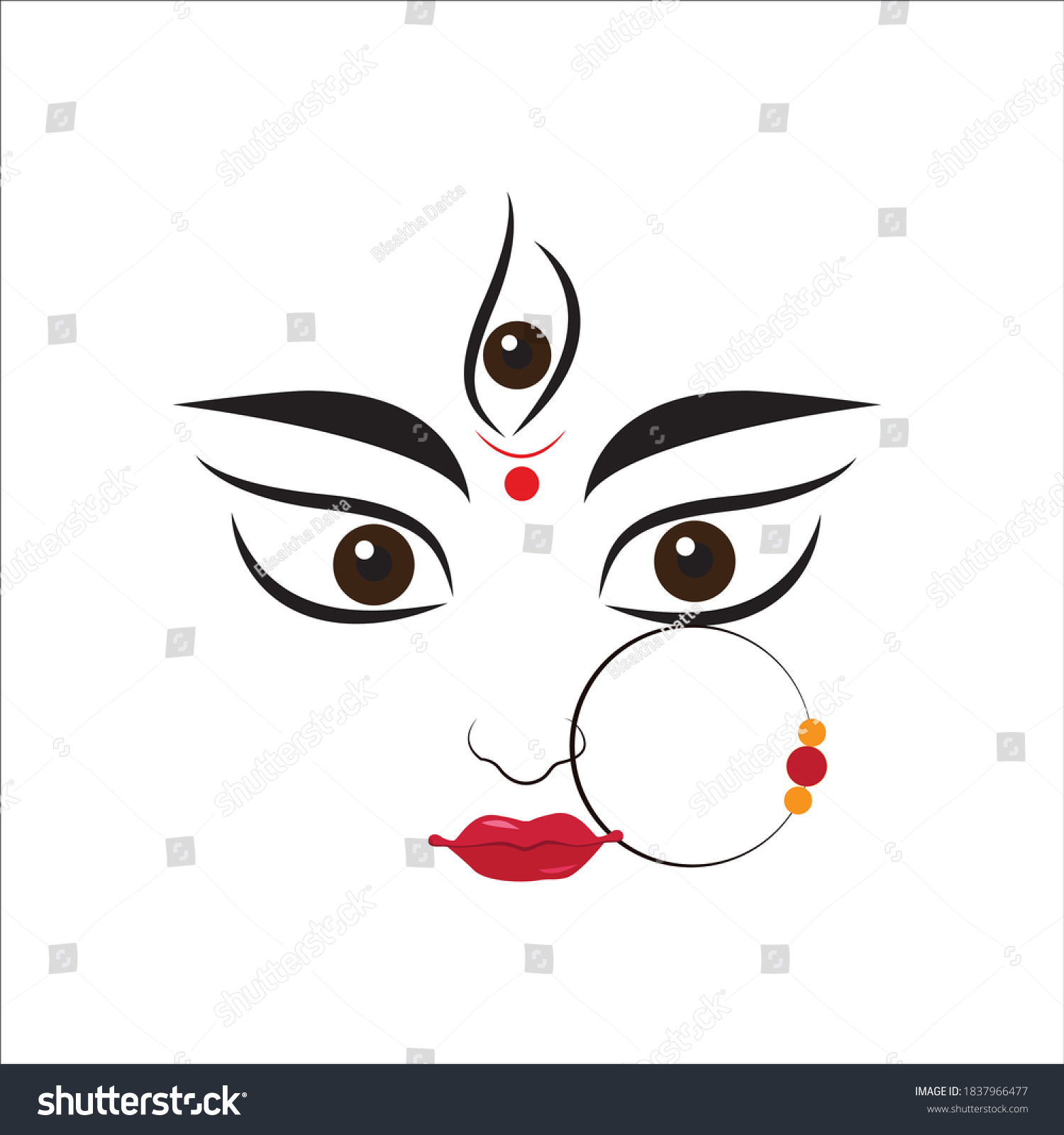 Colorful Durga Illustration Vector Graphics Stock Vector (Royalty Free ...