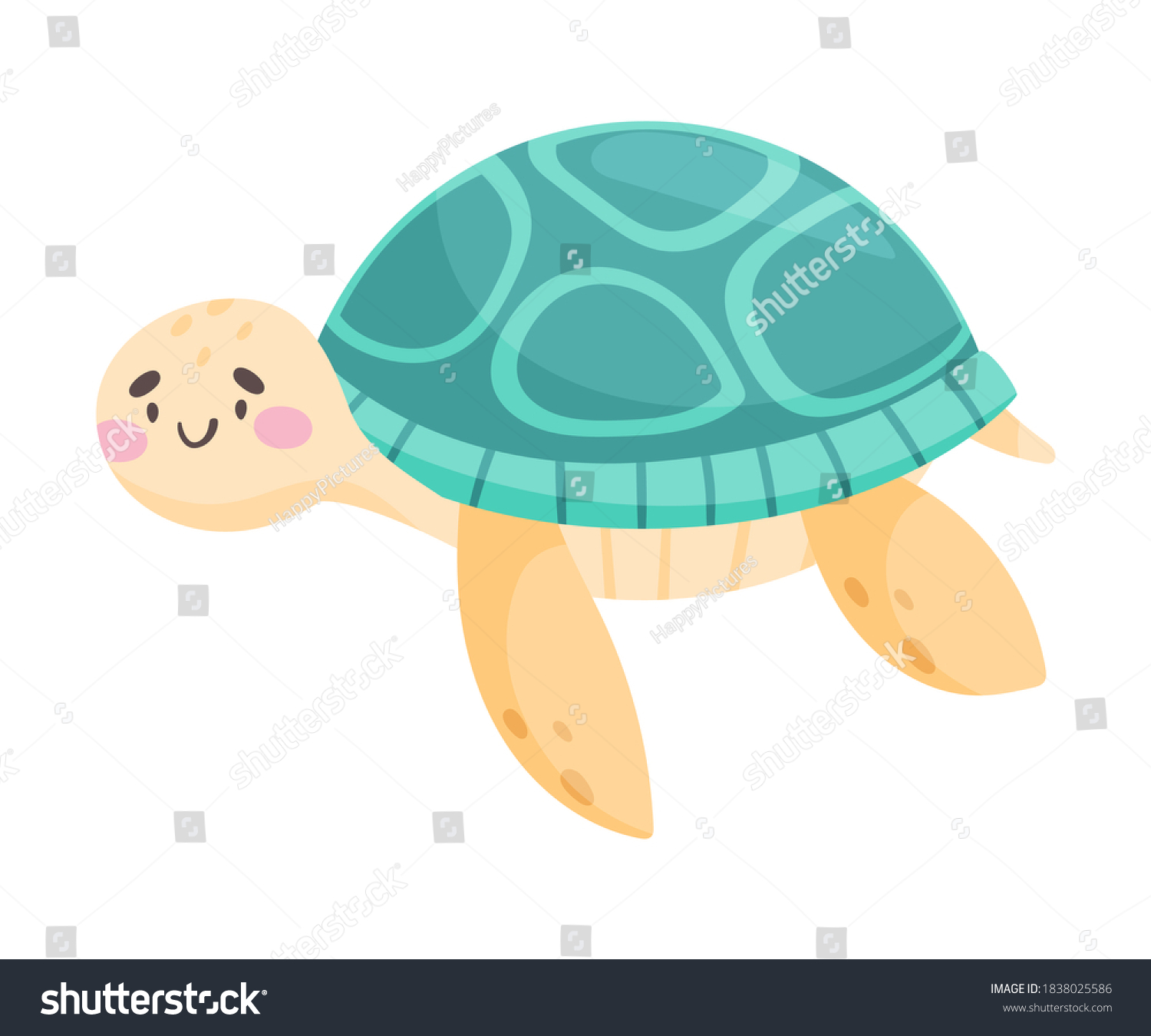 Turtle Sea Animal Floating Underwater Vector Stock Vector (Royalty Free ...