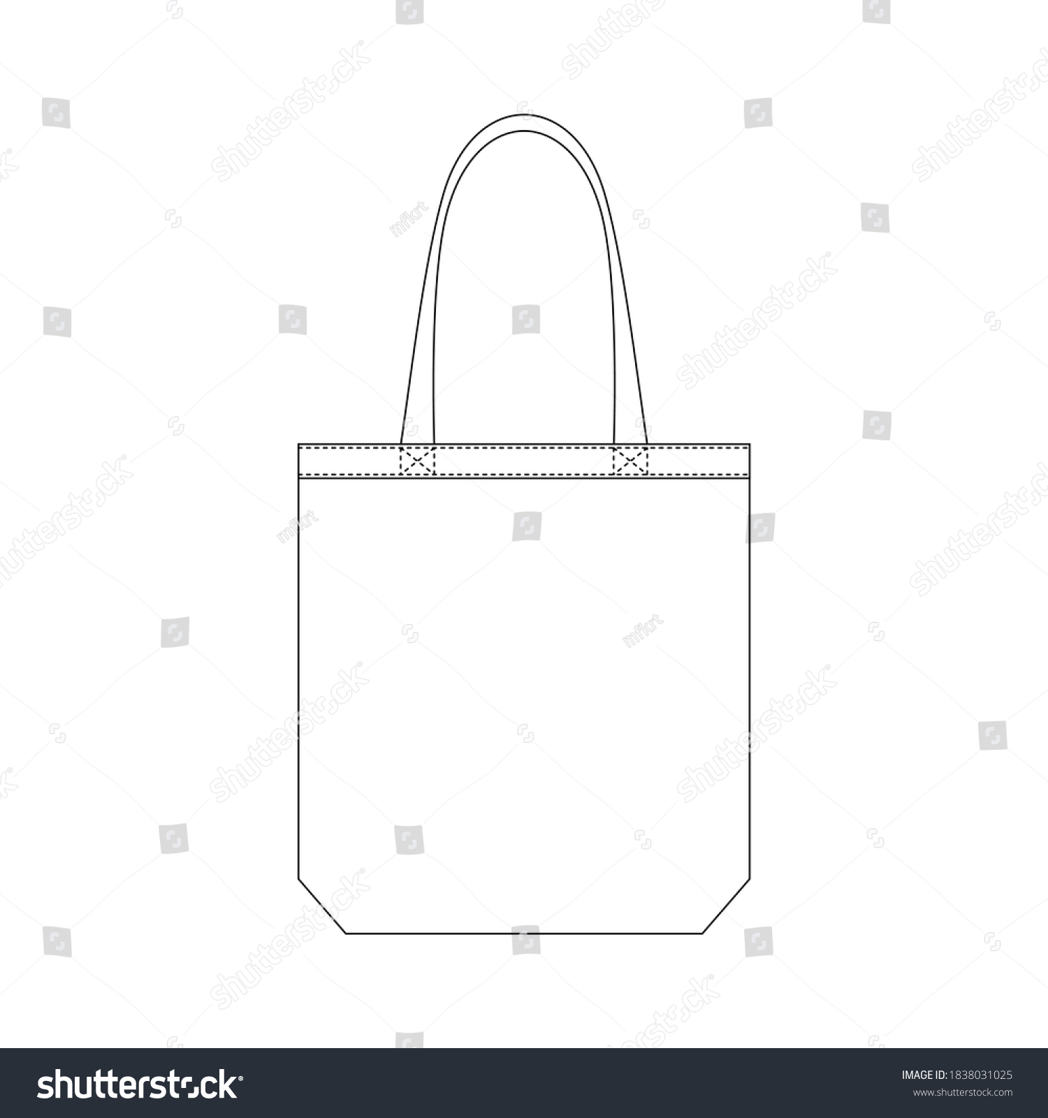 Template Tote Bag Vector Illustration Flat Stock Vector (Royalty Free ...