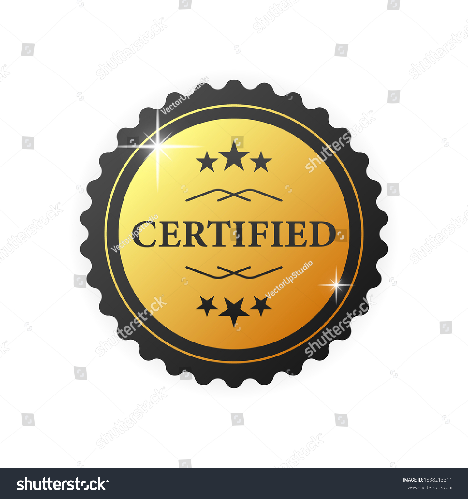 Certified Badge Marketing Design Gold Certified Stock Vector (Royalty ...