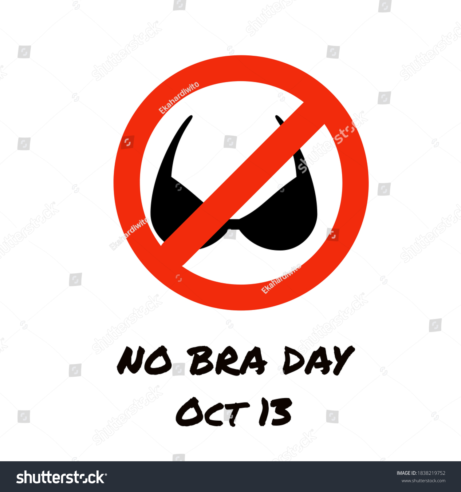 Illustration No Bra Day Icons Isolated Stock Illustration 1838219752