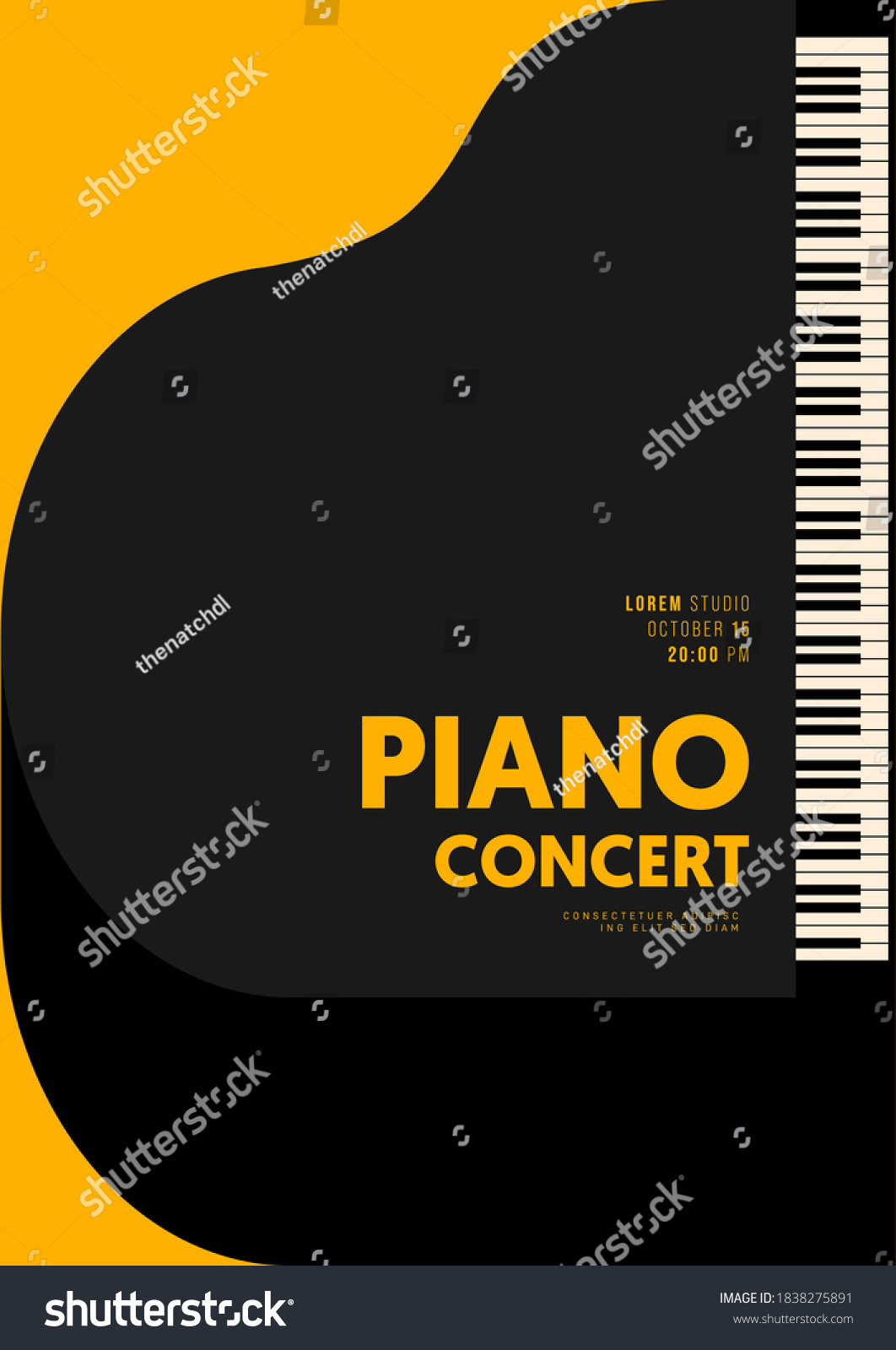 Music Piano Concert Poster Design Template Stock Vector (Royalty Free ...