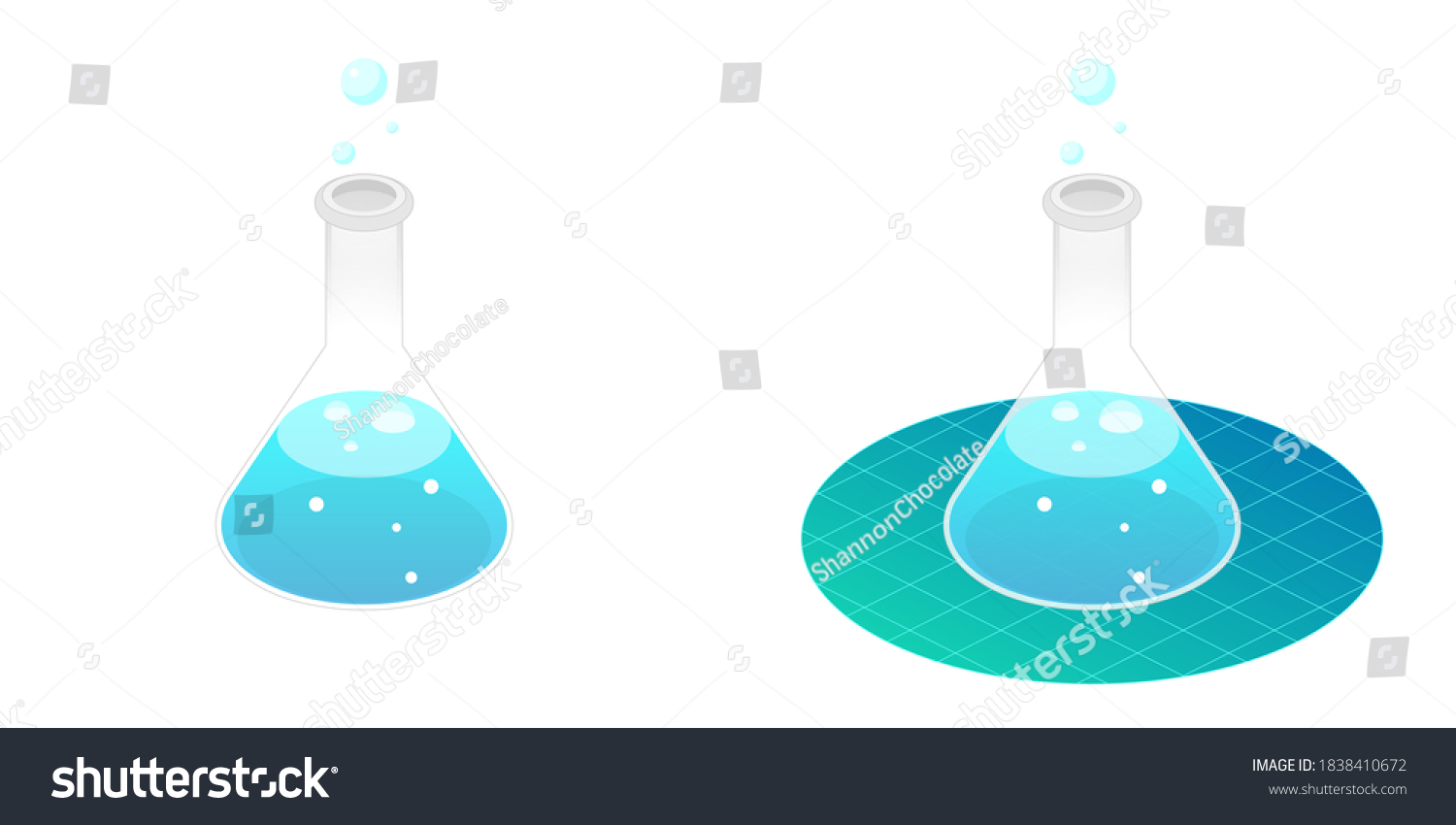 25d Isometric View Laboratory Erlenmeyer Flask Stock Vector (Royalty ...