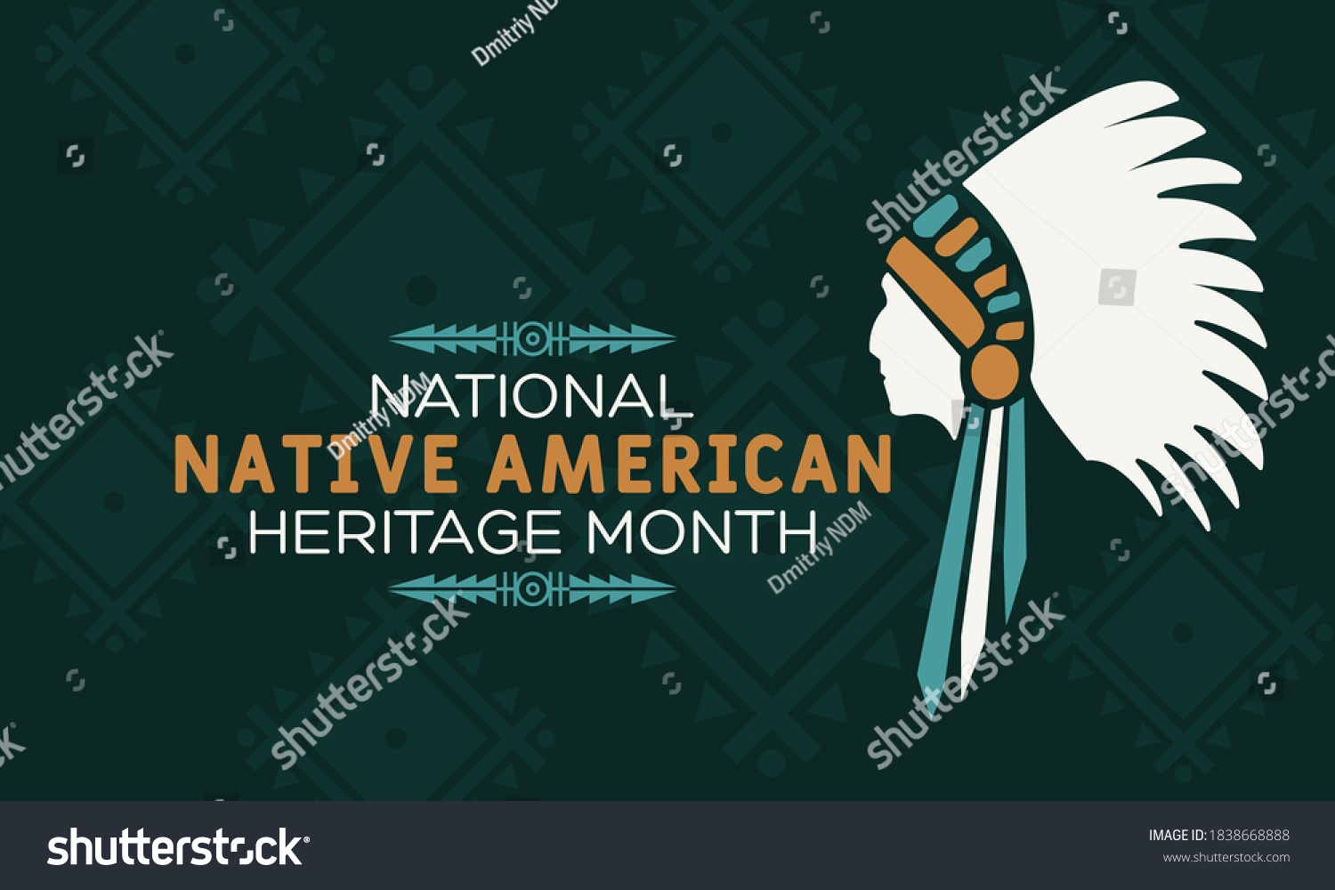 National Native American Heritage Month Annual Stock Vector (Royalty