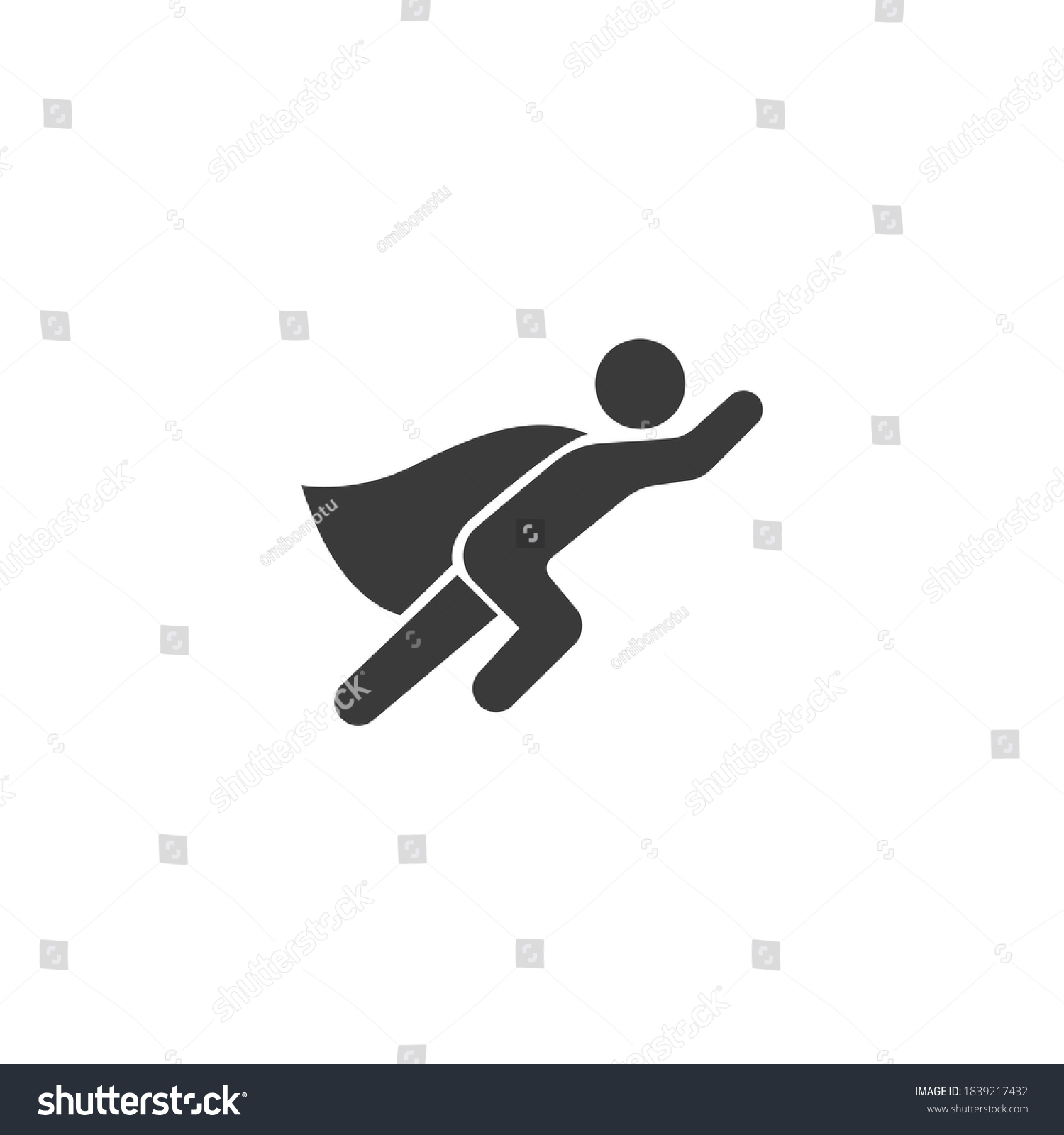 Superhero Icon Vector Isolated Black White Stock Vector (Royalty Free ...