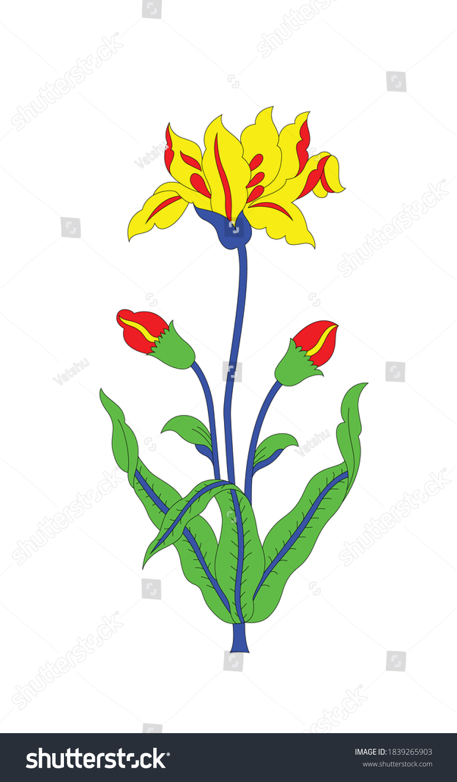 Simple Flower Butta White Background Stock Vector (Royalty Free ...