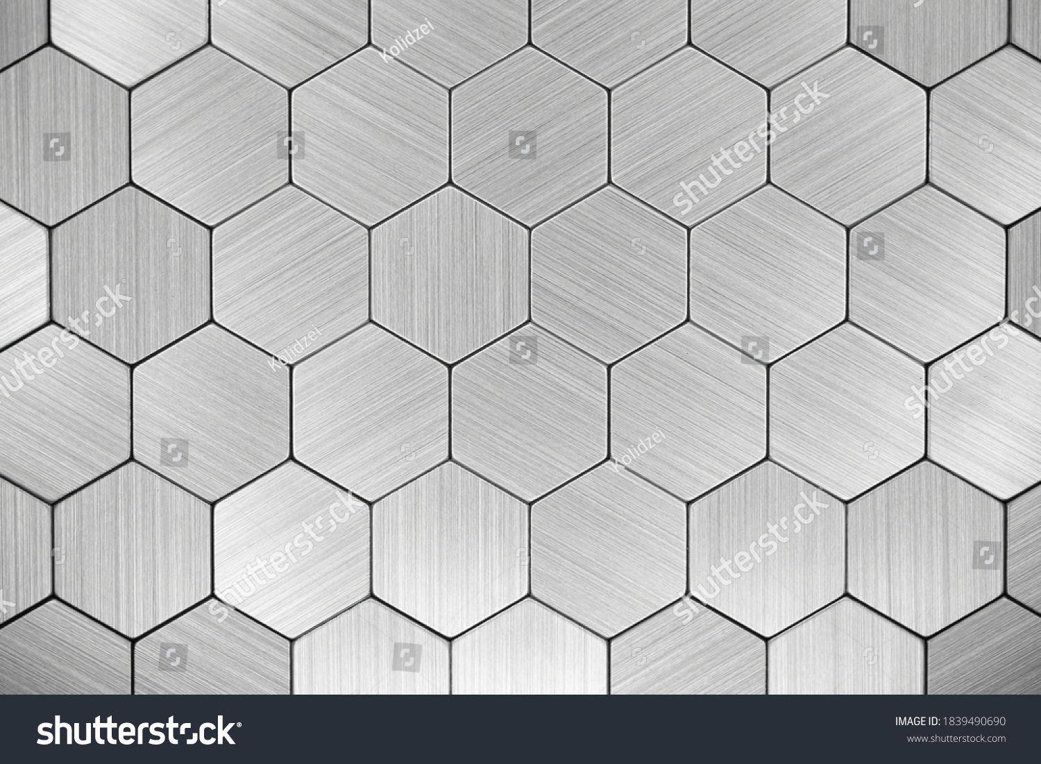 Stainless Steel Texture Metal Background Hexagon Stock Photo 1839490690 ...