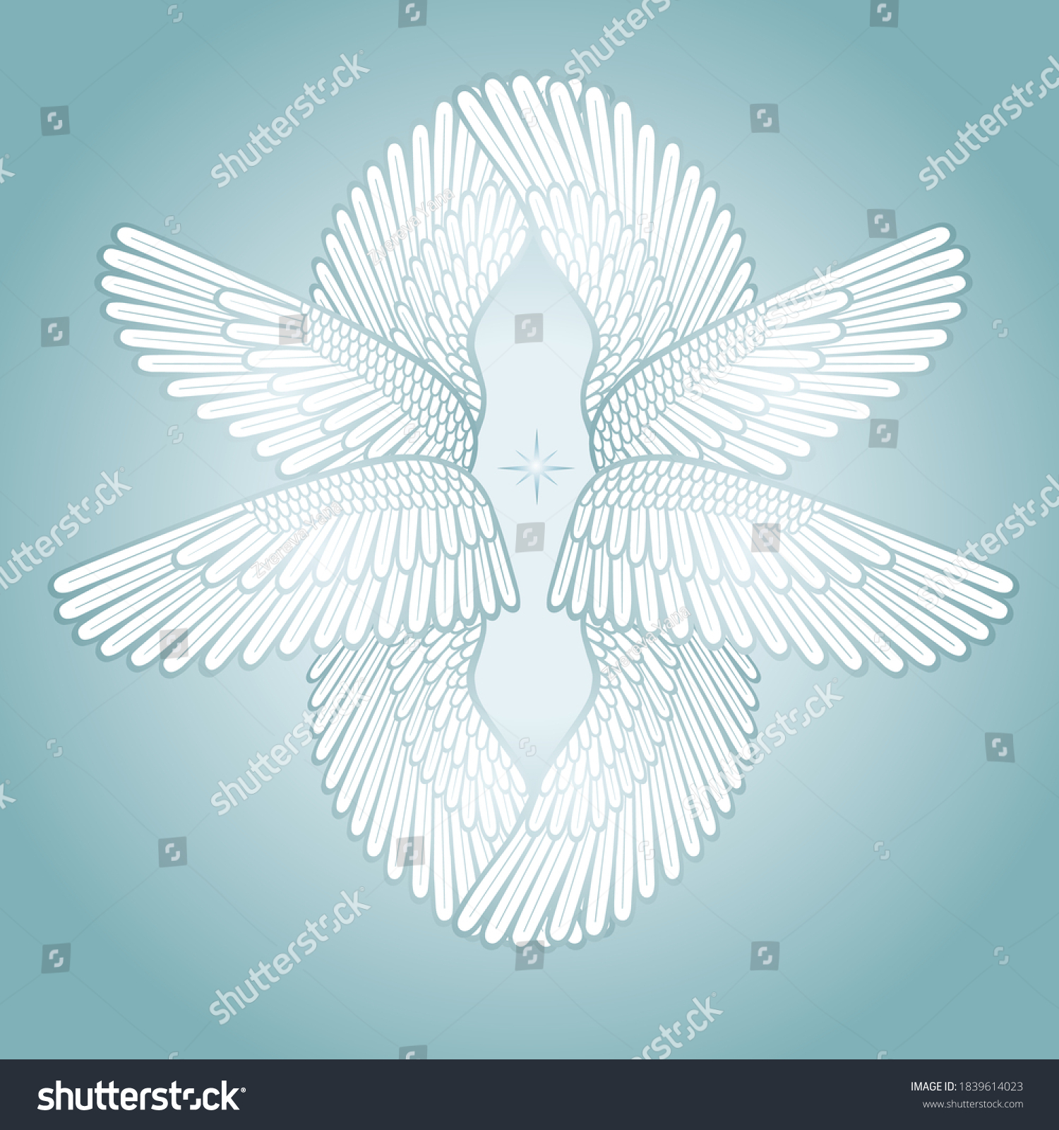 Cartoon Drawing Set White Angel Wings Stock Vector (Royalty Free ...