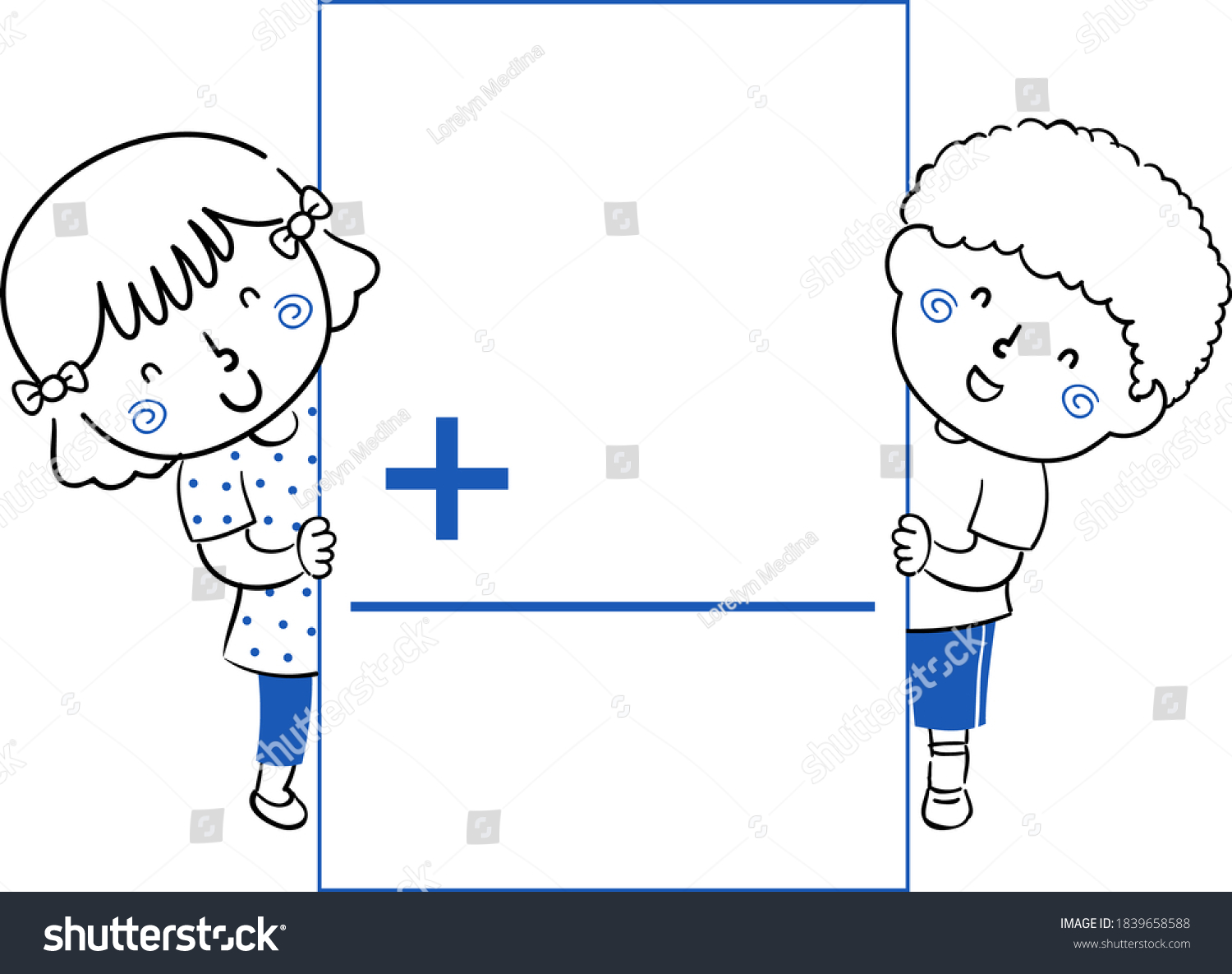 illustration-kids-holding-addition-flash-card-stock-vector-royalty-free-1839658588-shutterstock