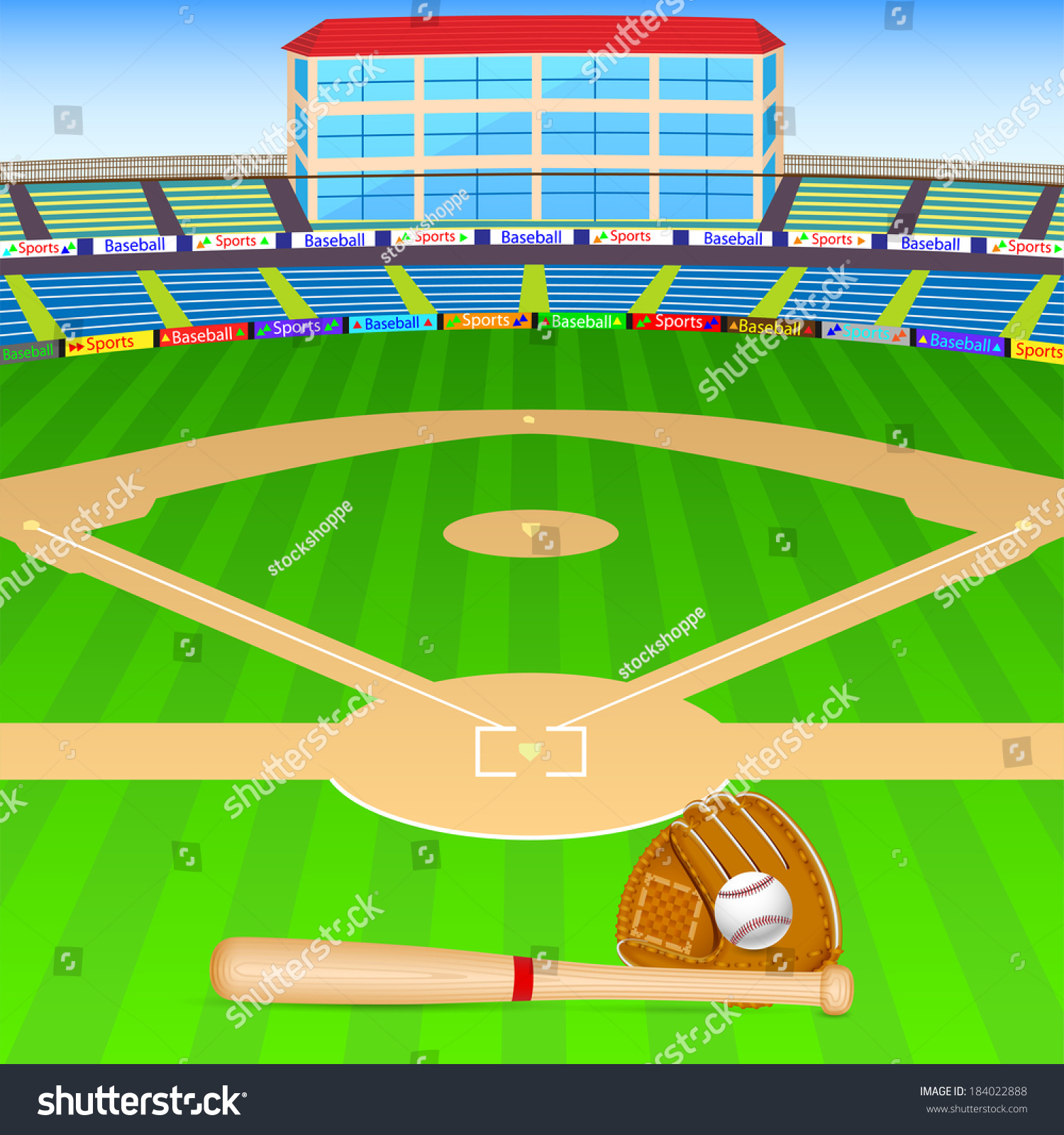 Baseball field вектор