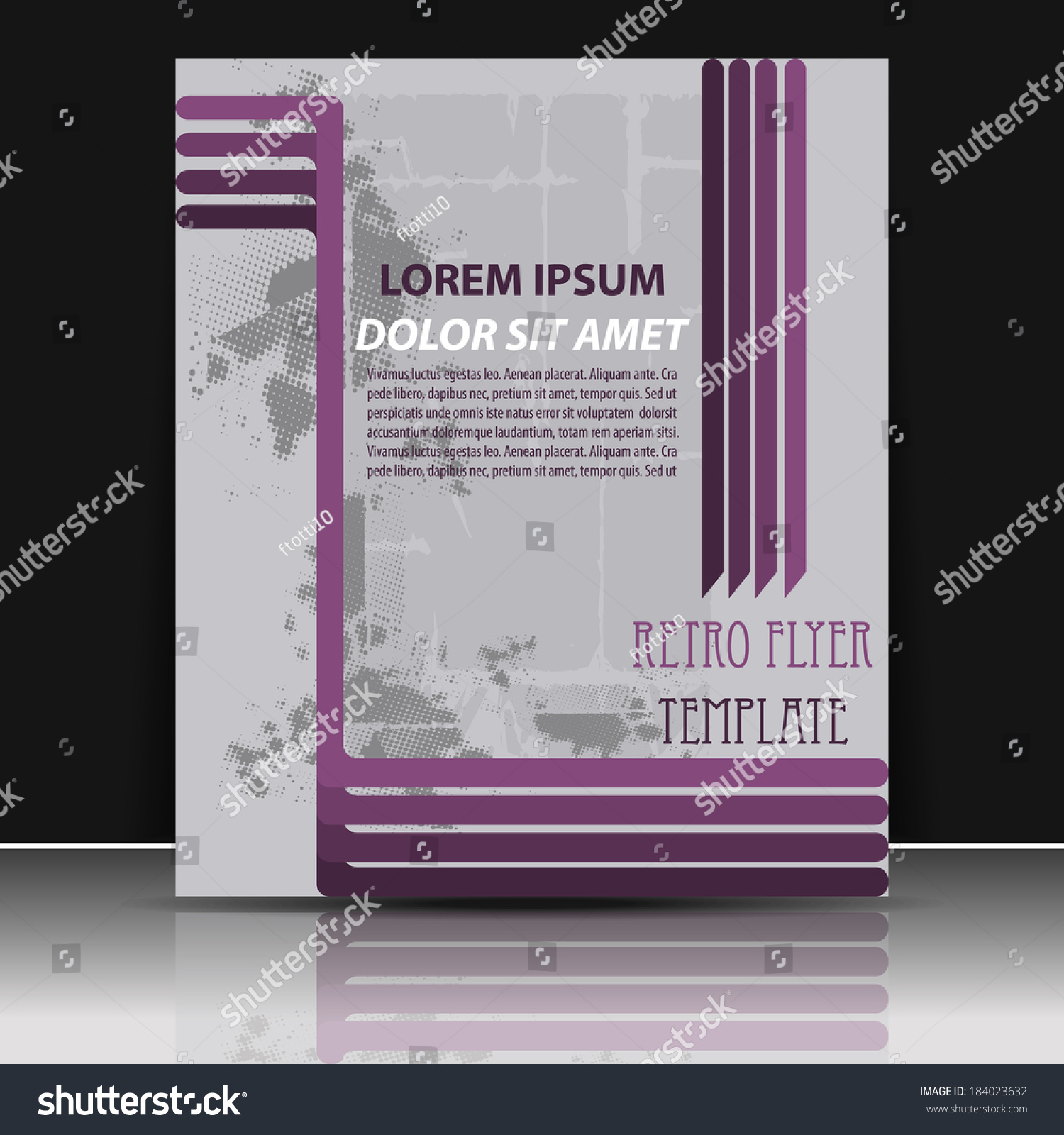 Retro Vector Flyer Template Stock Vector (Royalty Free) 184023632