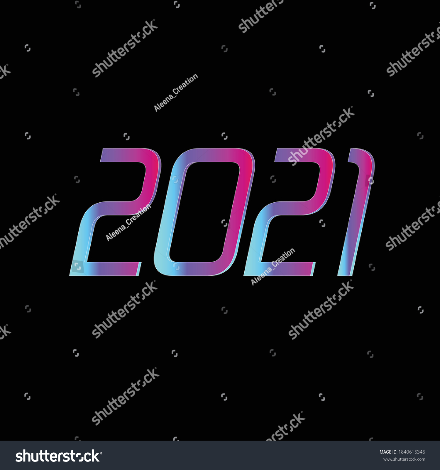 2021 Year Neon Color Logo Stock Vector (Royalty Free) 1840615345 ...