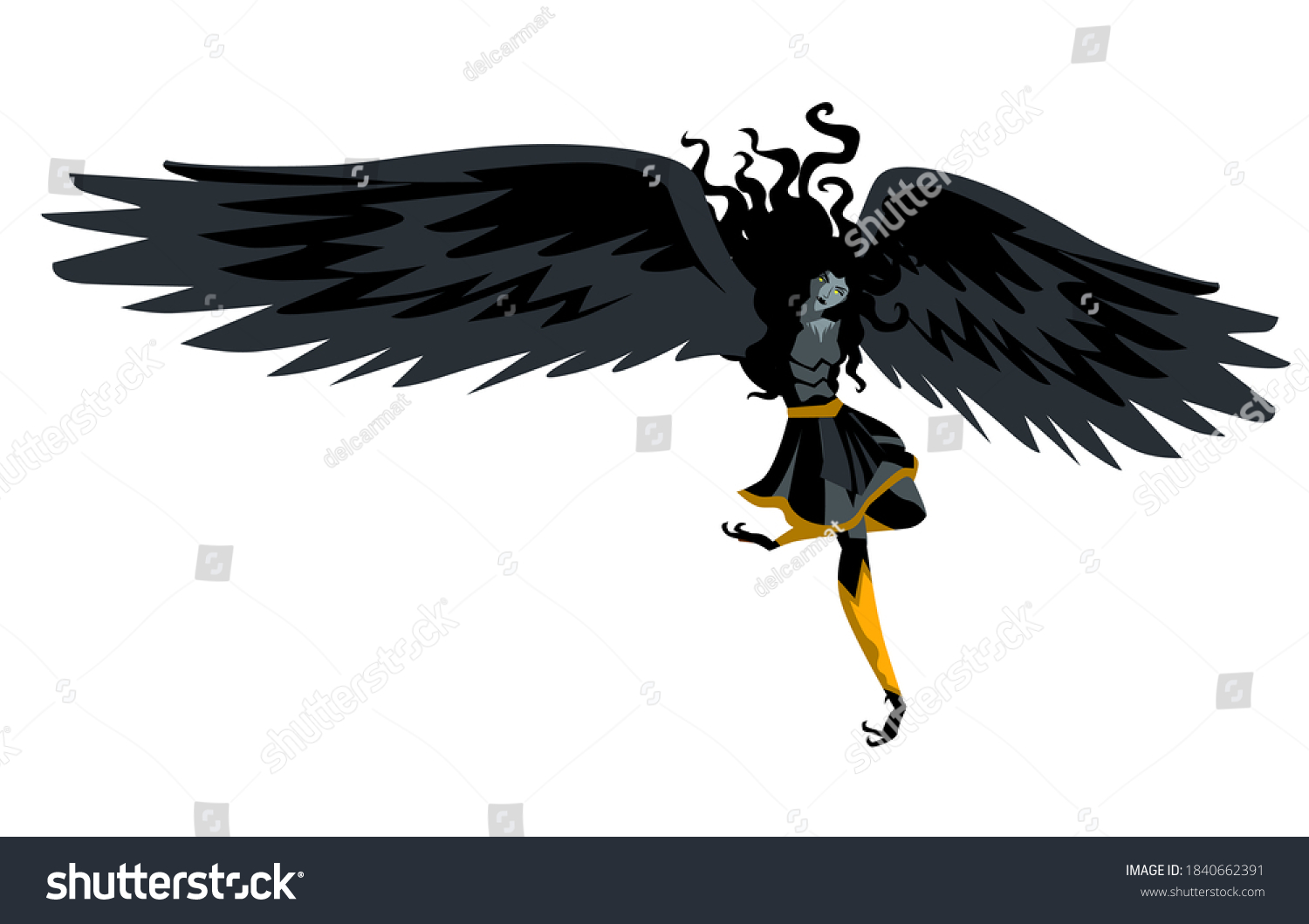 Greek Mythology Harpy Monster Woman Stock Vector (Royalty Free ...