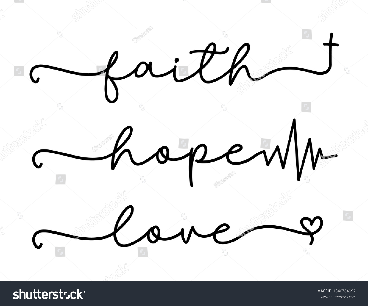 Faith Hope Love Bible Religious Churh Stock Vector (Royalty Free ...