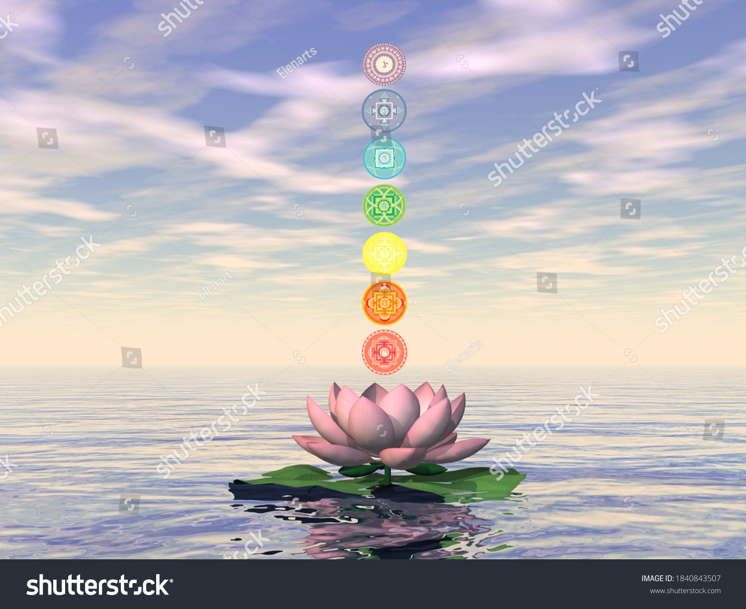 Seven Chakra Symbols Column Upon One Stock Illustration Shutterstock