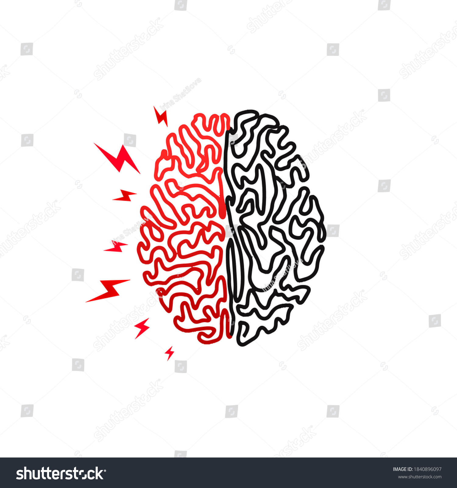 Human Brain Headache Stress Insanity Human Stock Vector (Royalty Free ...