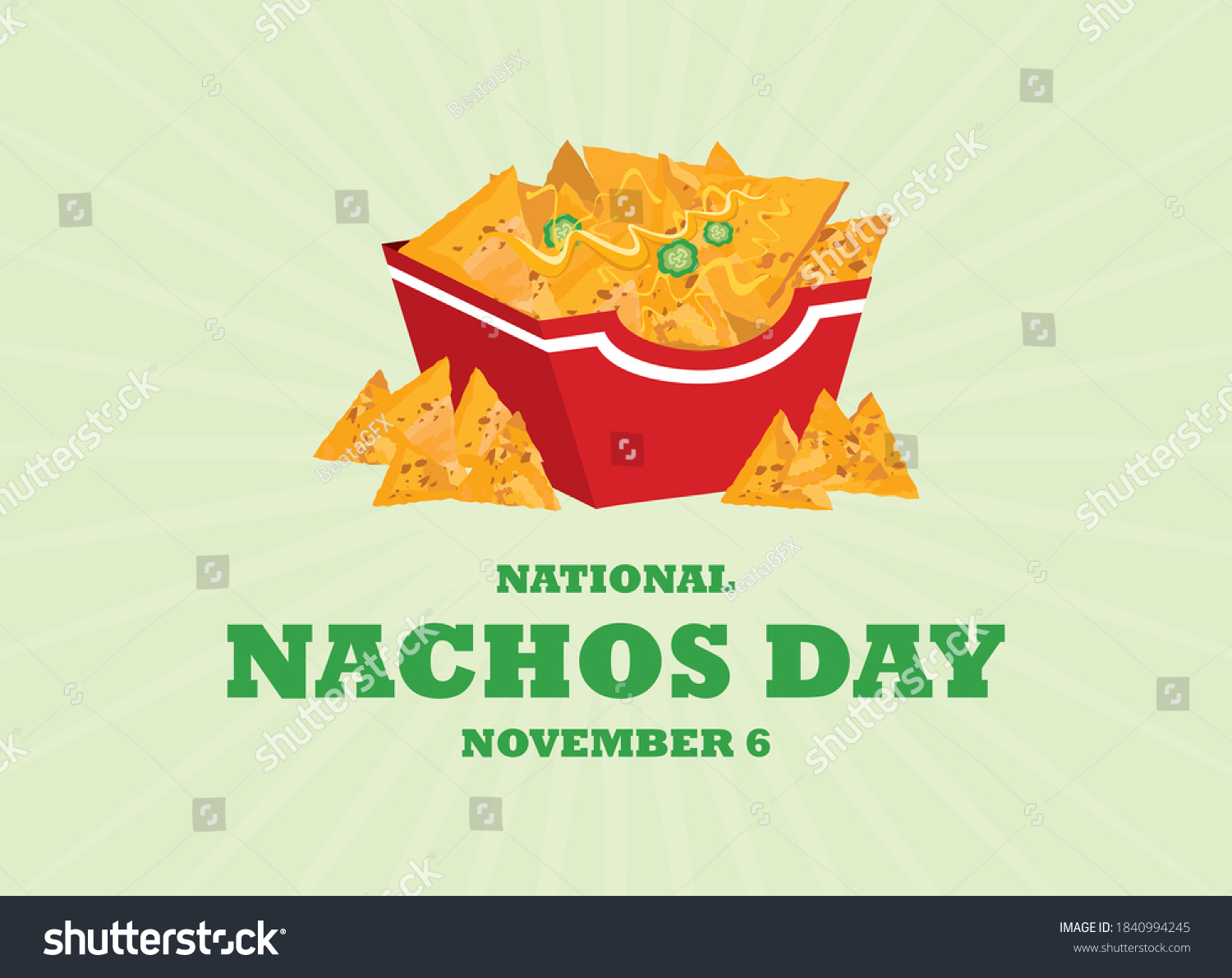 National Nachos Day Vector Mexican Nachos Stock Vector (Royalty Free ...