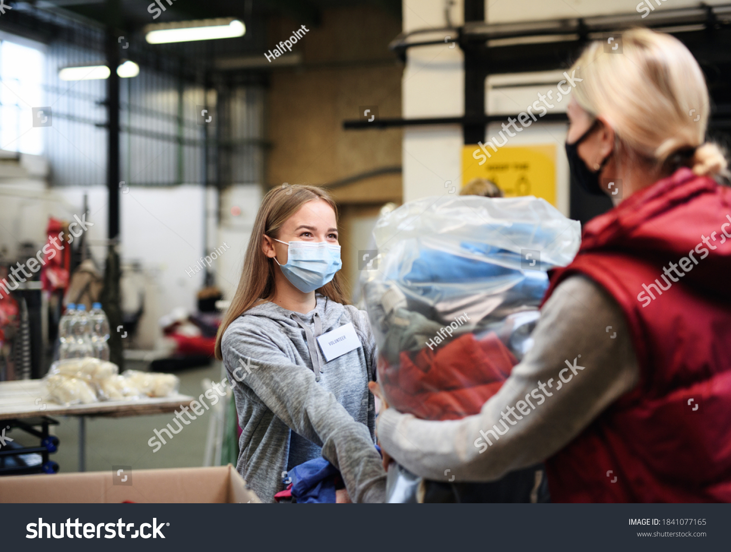 Woman Donating Clothes Community Charity Donations Stock Photo ...