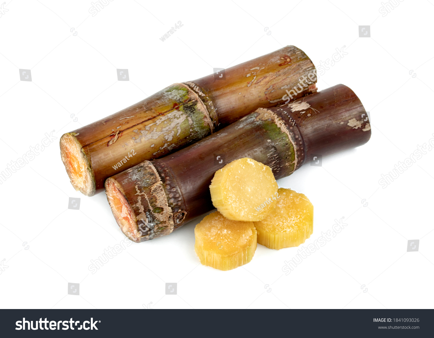 Sugar Cane Isolated On White Background Stock Photo 1841093026 ...