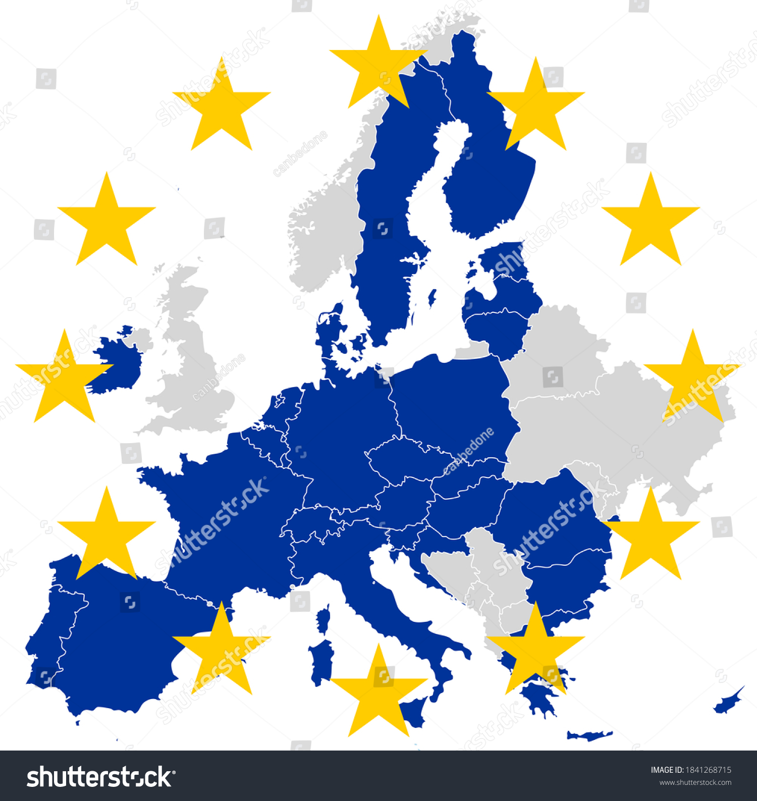 European Union Europe Map Nations Member Stock Vector (Royalty Free ...