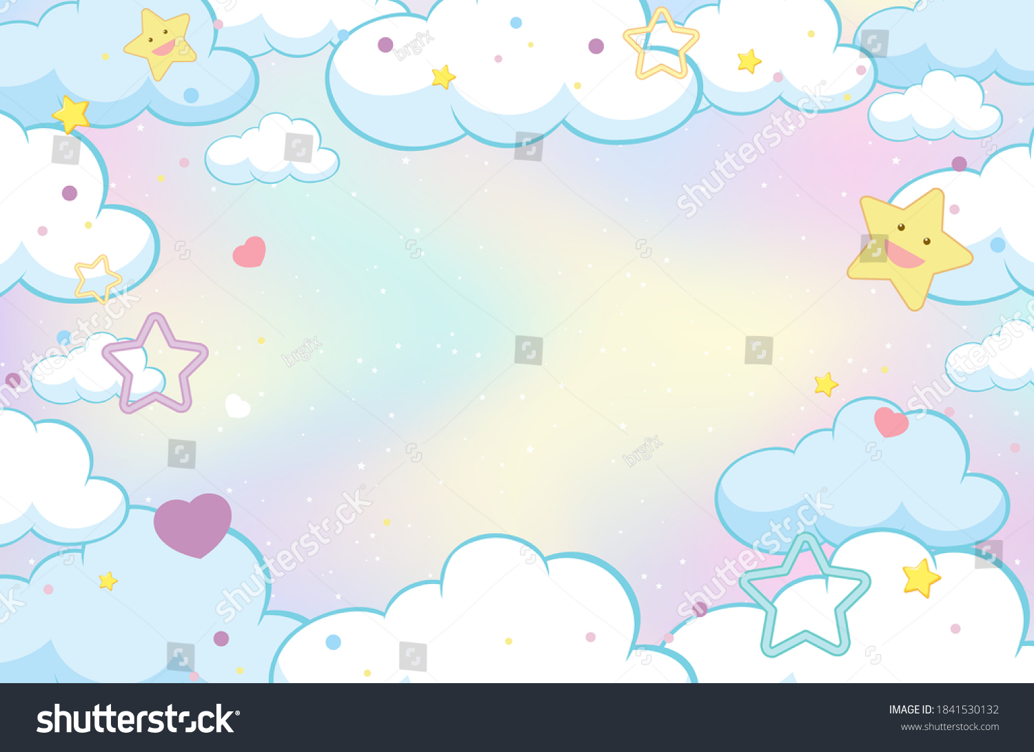 Magic Fairy Tale Pastel Sky Background Stock Vector (Royalty Free ...