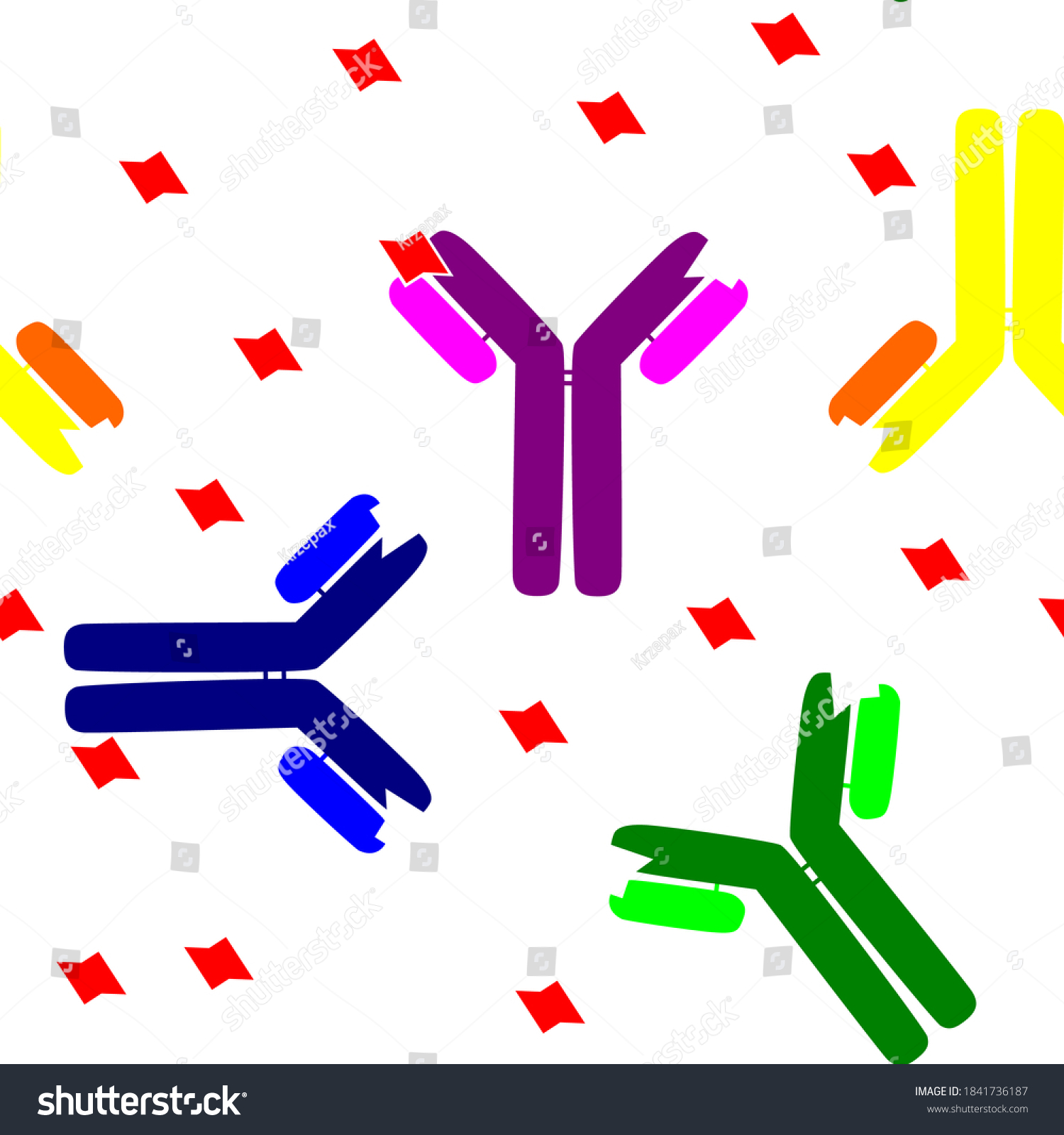 Antibody Antigen Seamless Pattern Stock Vector (Royalty Free ...