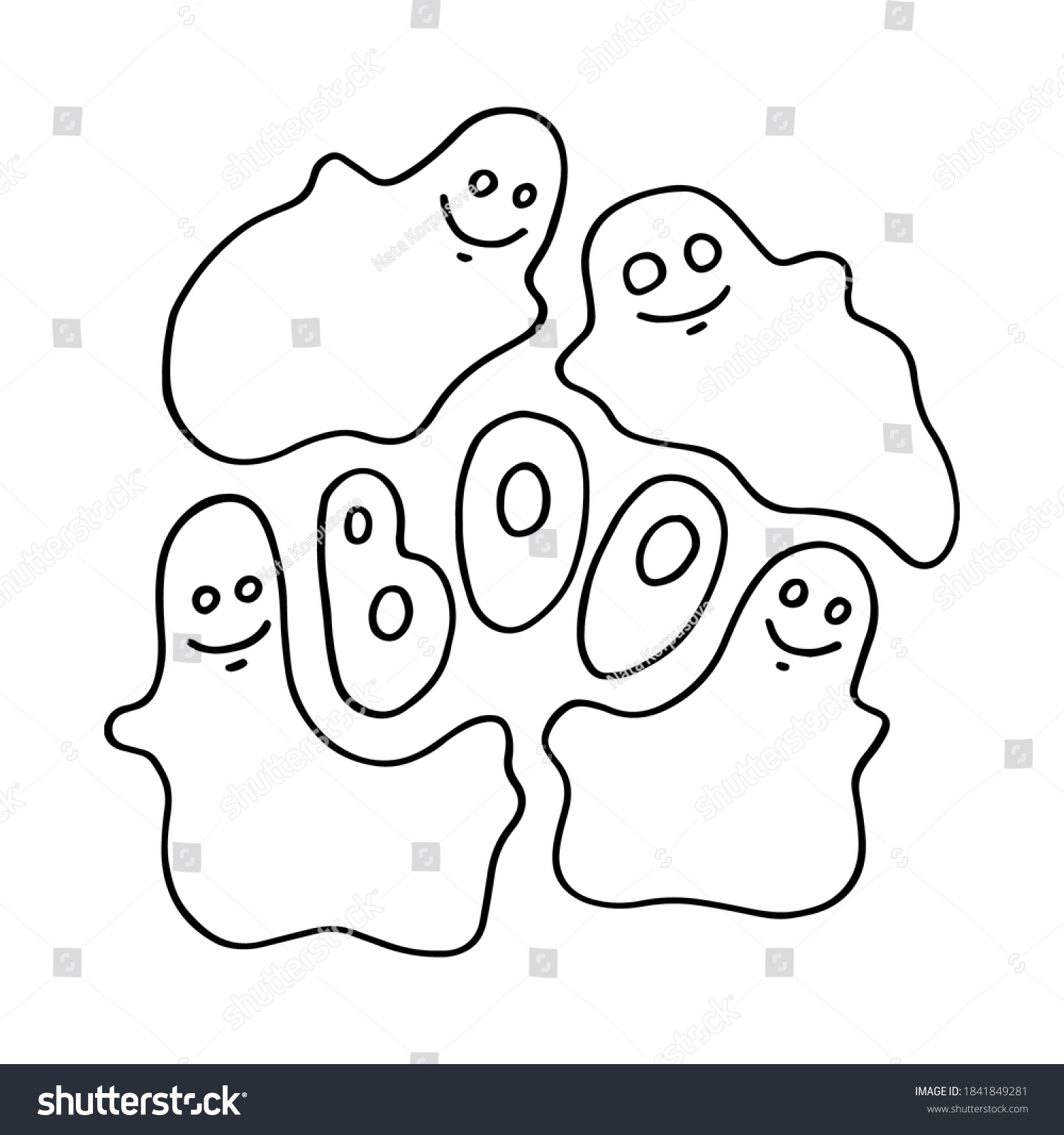 Halloween Hand Drawing Doodle Outline Drawing Stock Vector (Royalty ...