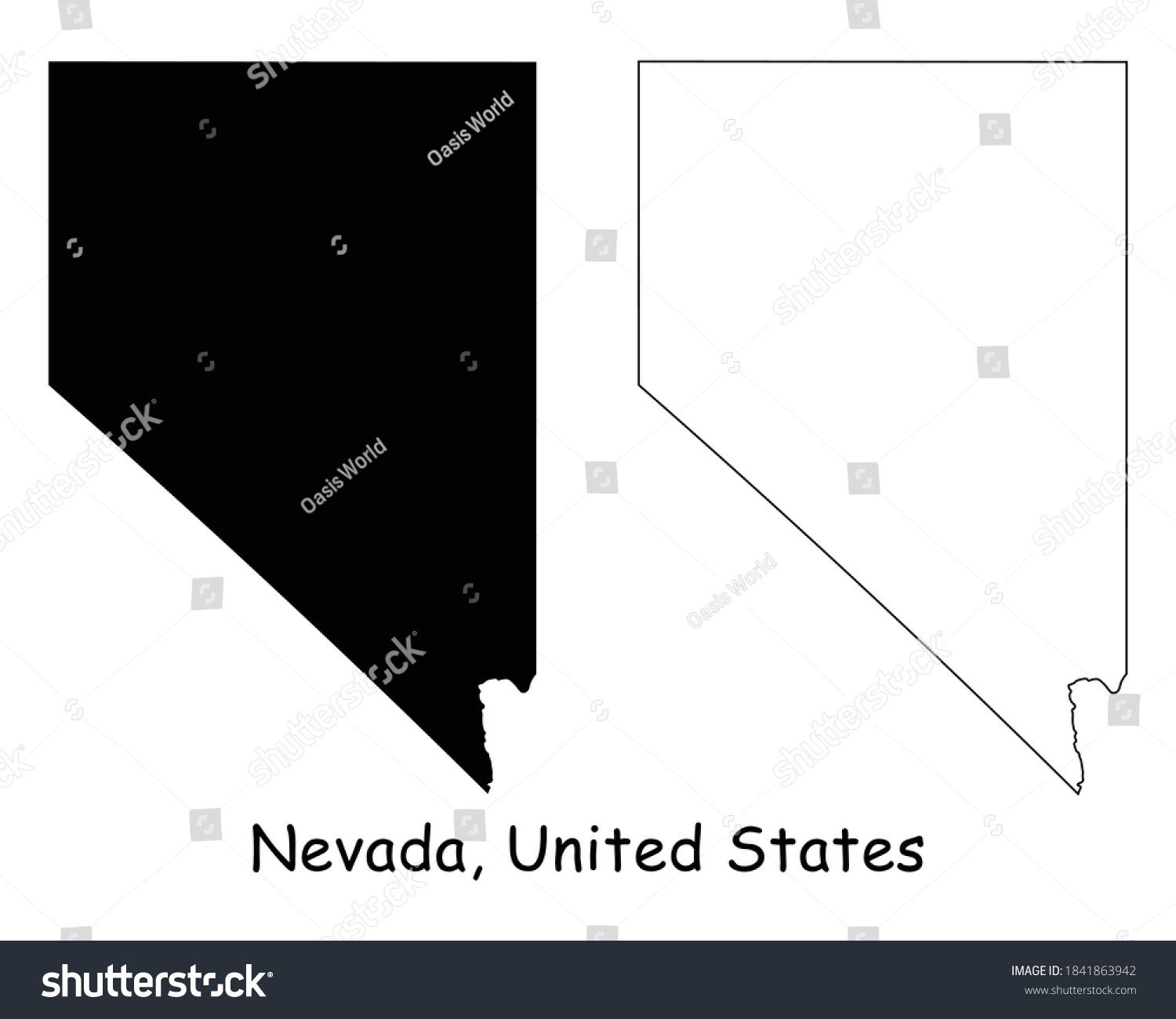 Nevada Nv State Maps Black Silhouette Stock Vector Royalty Free 1841863942 Shutterstock 2390