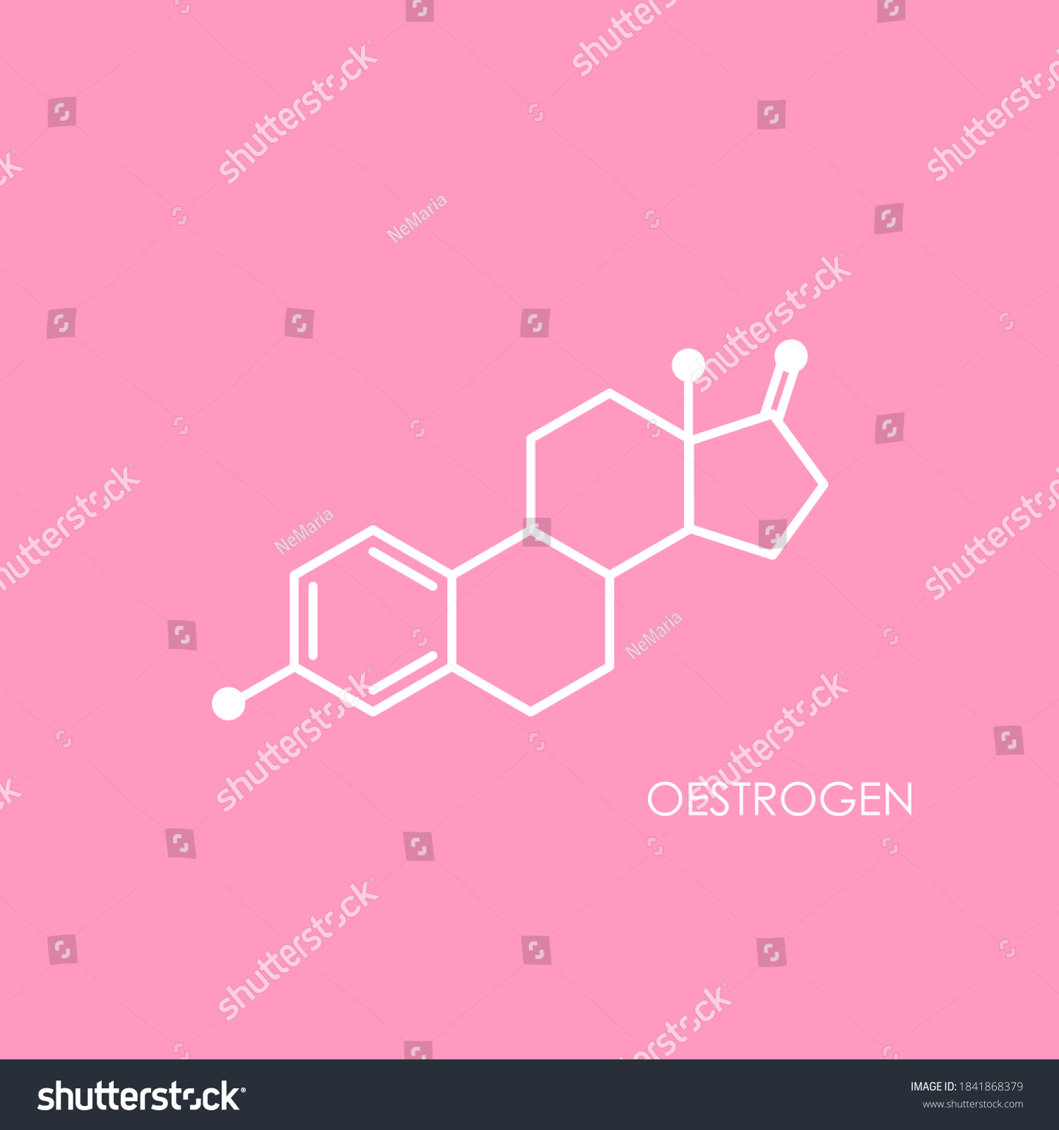 Oestrogen Molecula Structure Colorful Line Icon Stock Vector Royalty