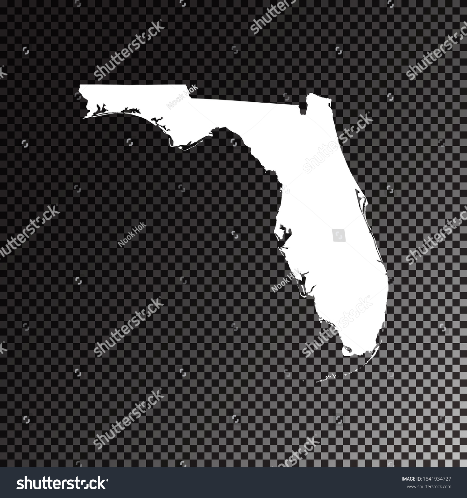 Transparent Vector Black White Map Florida Stock Vector (Royalty Free