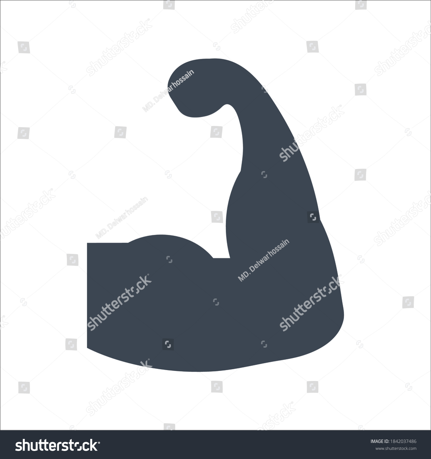 Biceps Muscle Icon Vector Icon Stock Vector (Royalty Free) 1842037486 ...