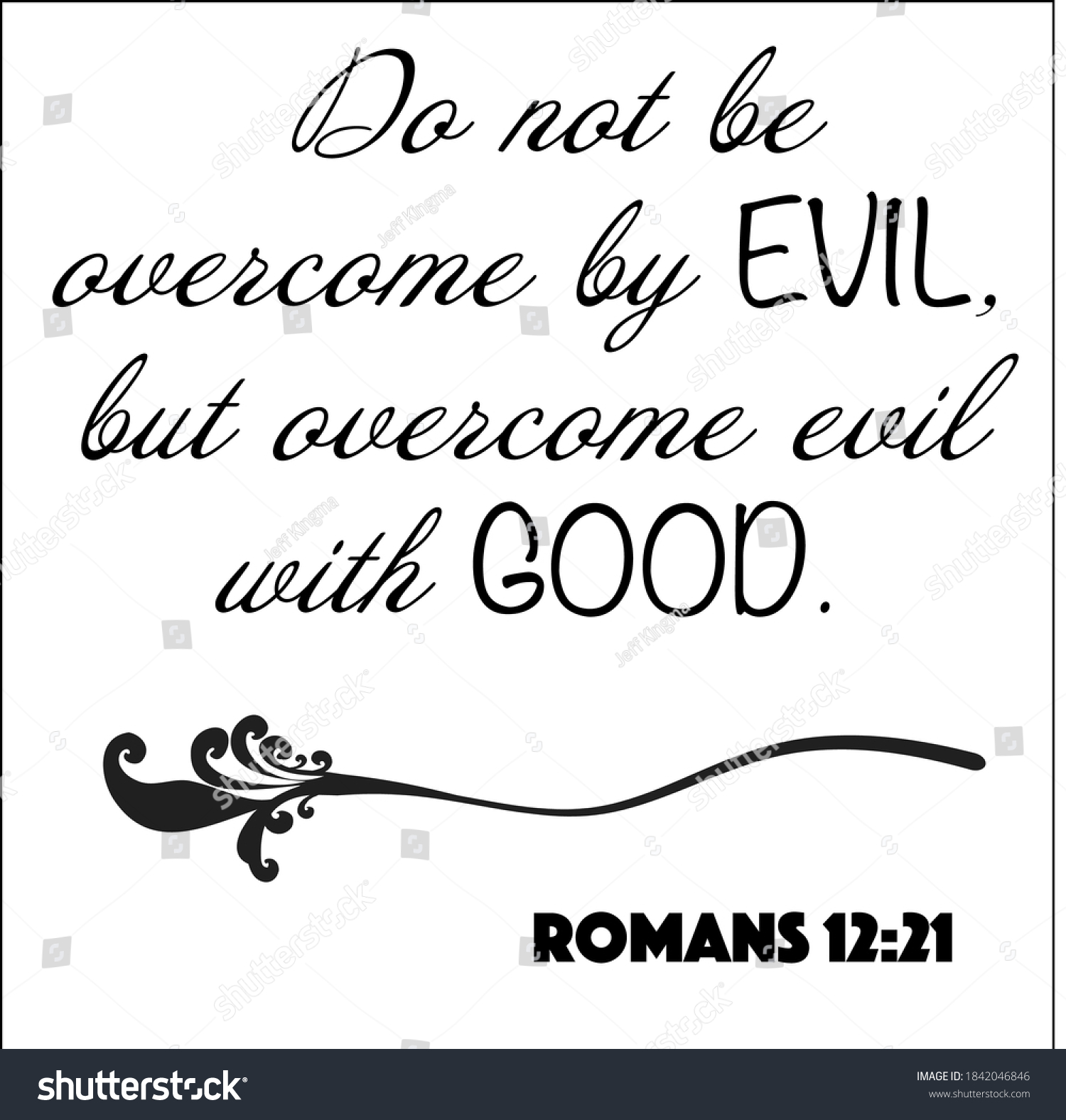 Romans 1221 do not be overcome stock vector royalty free 1842046846