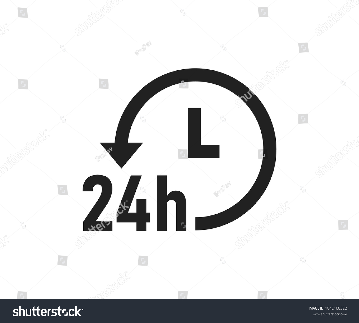 24 Hour Service Logo 24h Delivery Stock Vector (Royalty Free ...