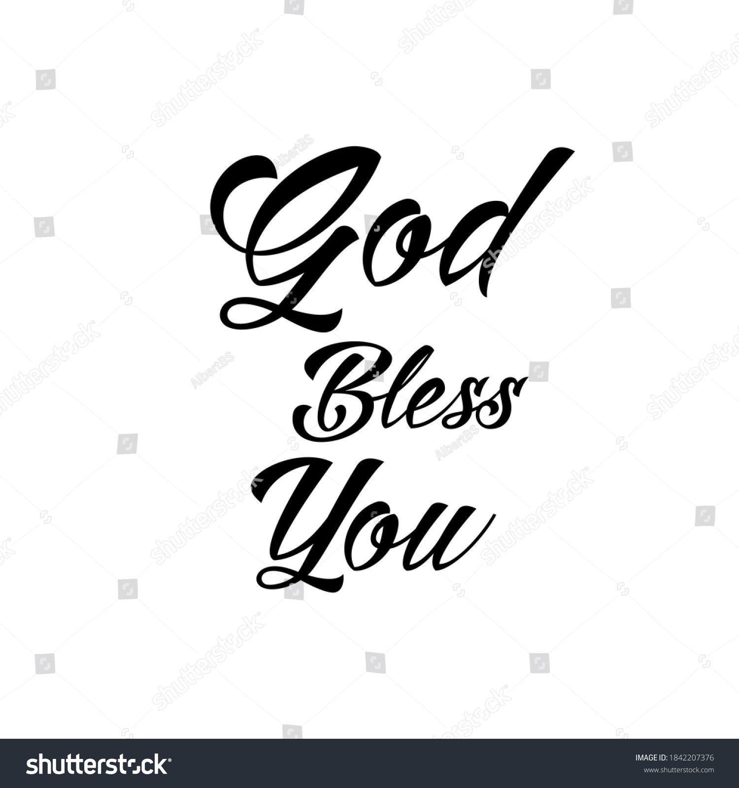 God Bless You Christian Texts Phrases Stock Vector (Royalty Free ...