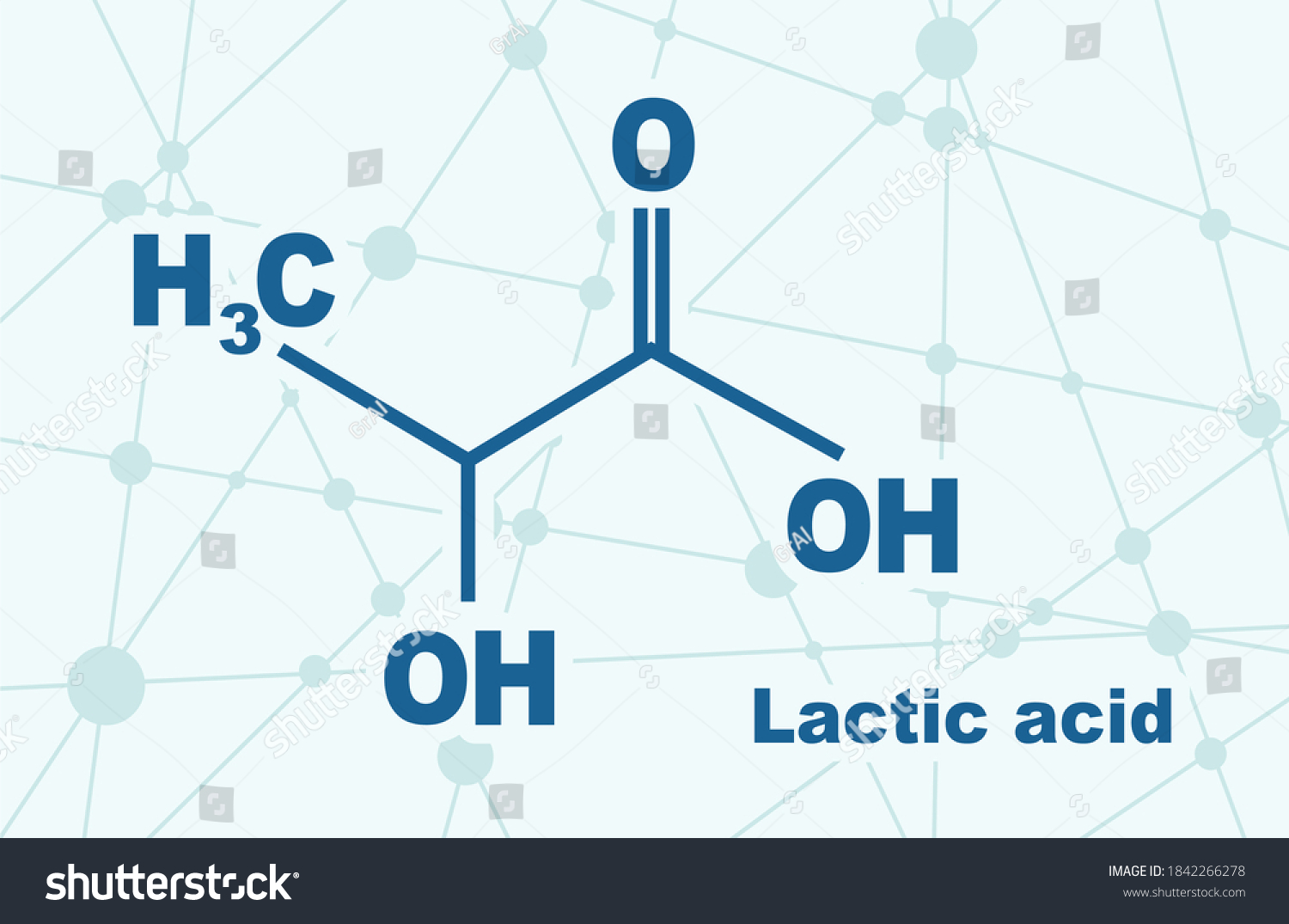 Lactic Acid Molecule Structural Chemical Formula Stock Vector (Royalty ...