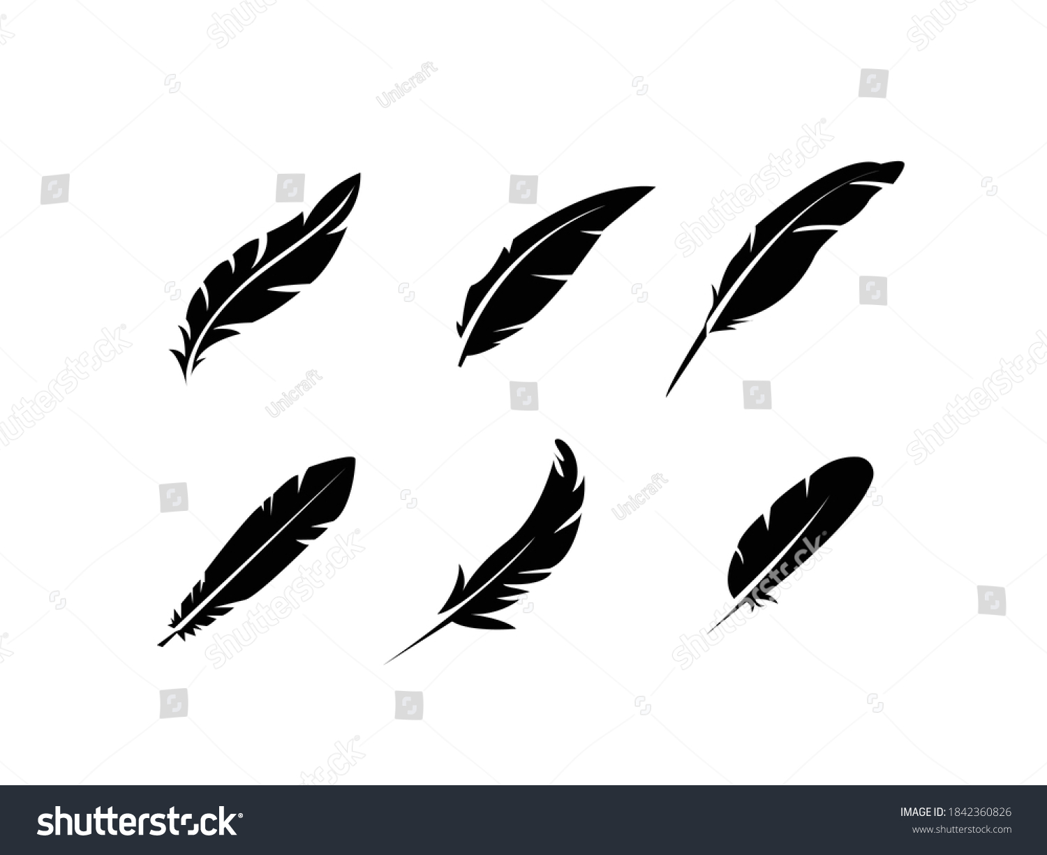 Feather Vector Illustration Feathers Silhouette Symbol Stock Vector ...