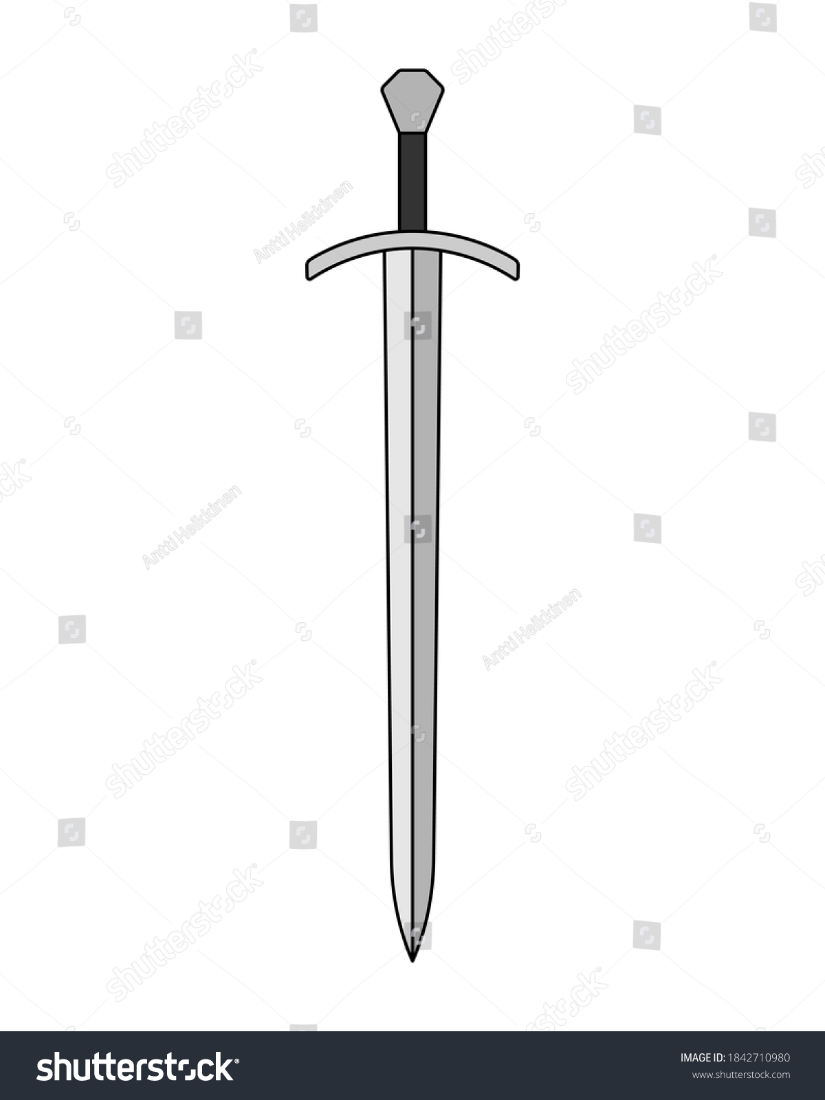 Sword Vector Illustration Icon Military Heraldry Stock Vector (Royalty ...