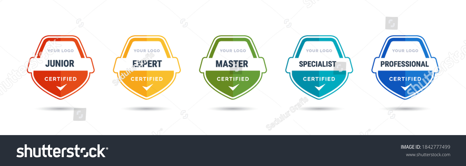 Certified Badge Logo Design Company Training Stock Vector (Royalty Free ...