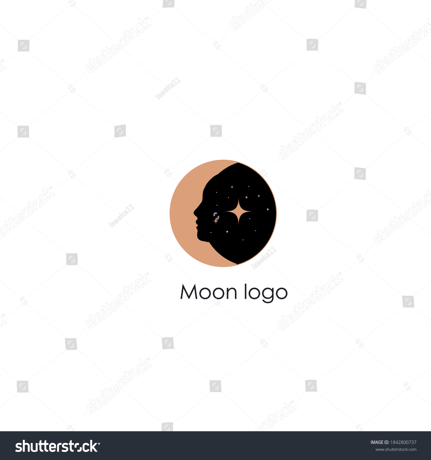 Woman Face Shape Moon Vector Vector Stock Vector (Royalty Free ...