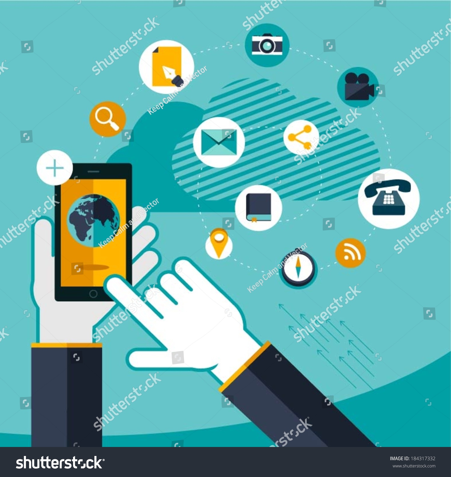 Vector Mobile Service Concept Illustration Stock Vector (Royalty Free ...