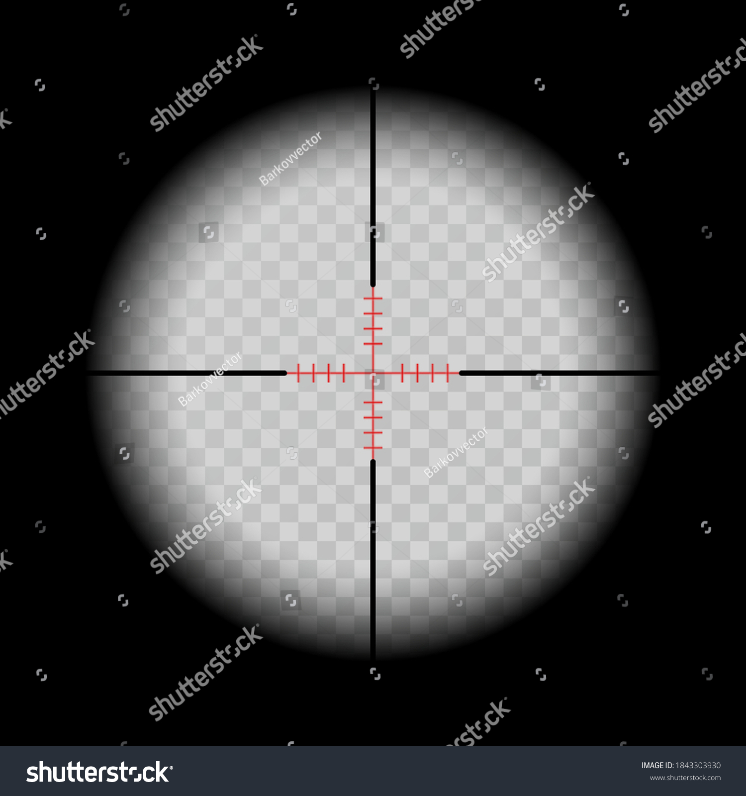 Optical Sight On Transparent Backgrounda Round Stock Vector (Royalty ...