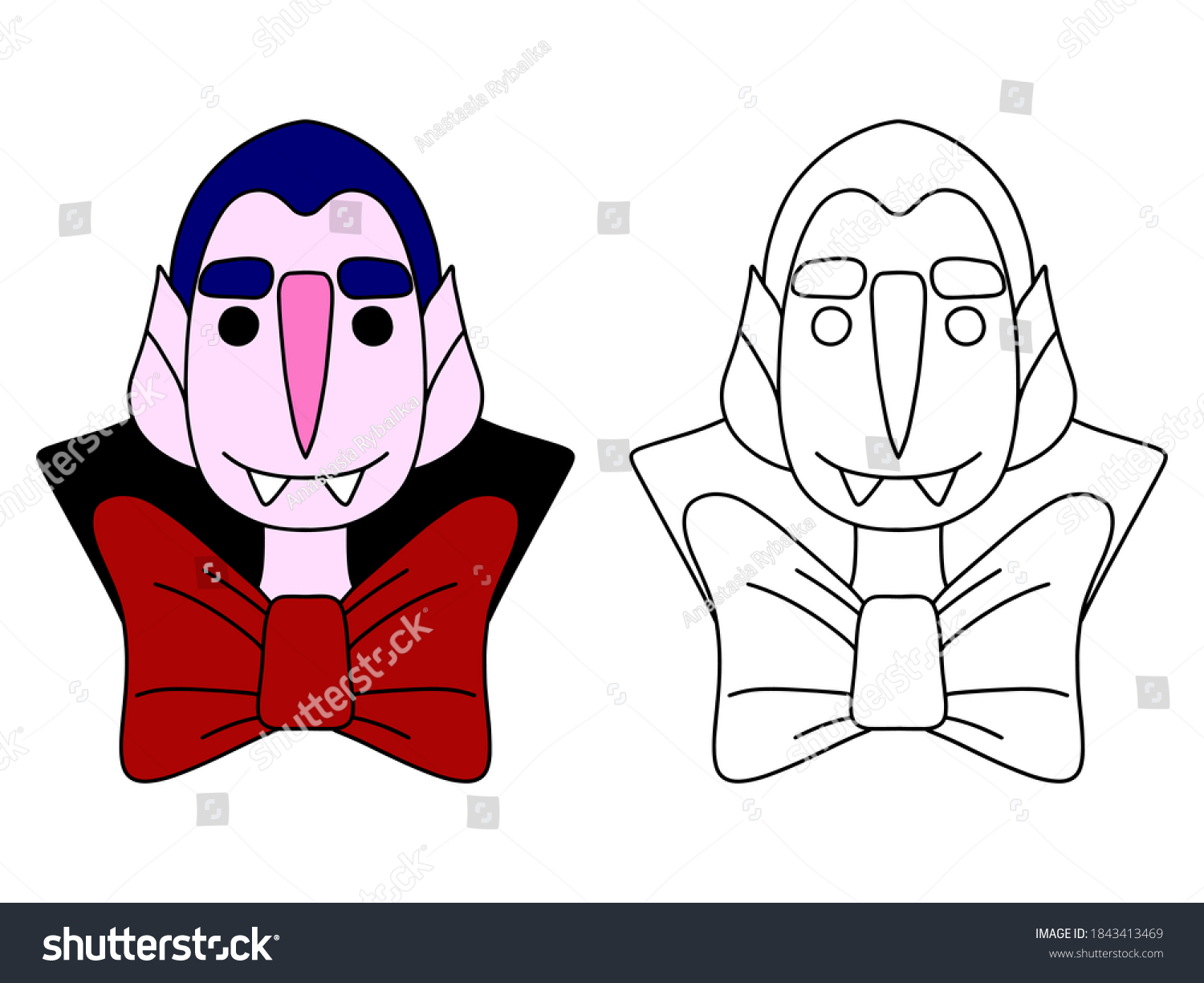 Funny Vampire Coloring Page Stock Vector Stock Vector (Royalty Free ...