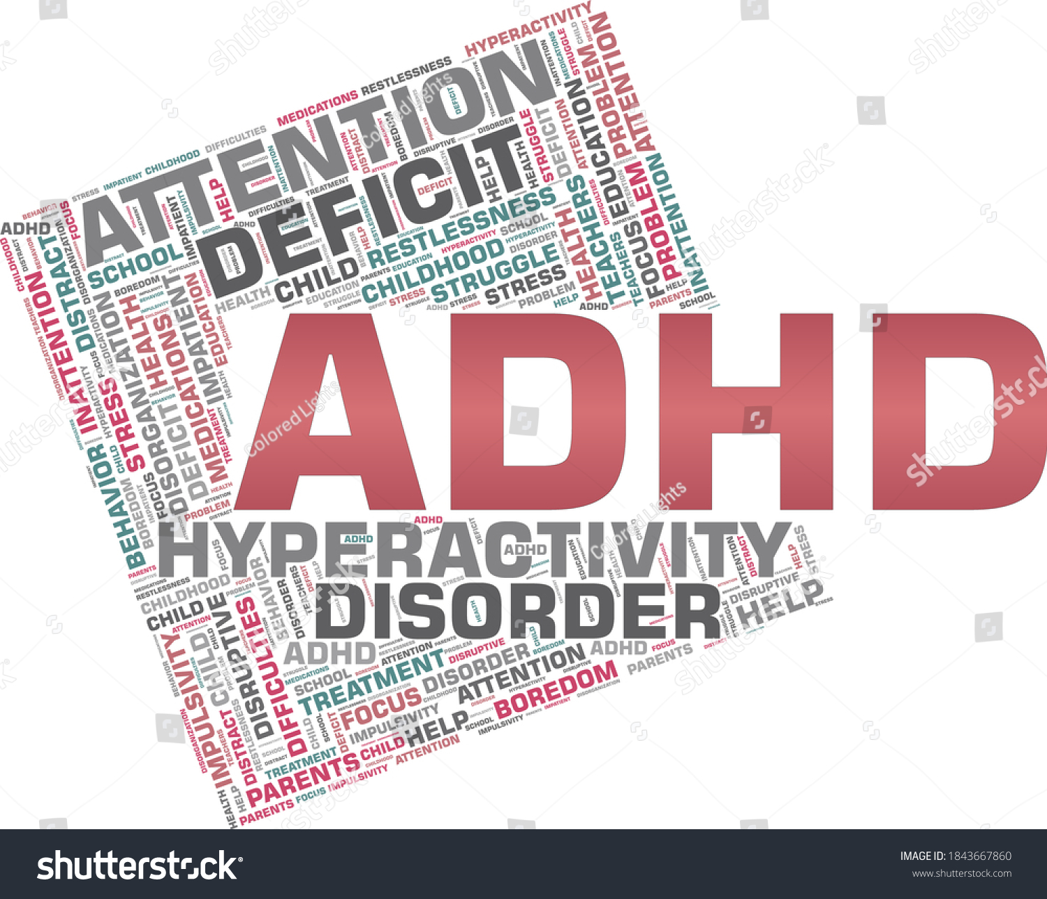 Adhd Attention Deficit Hyperactivity Disorder Vector Stock Vector ...