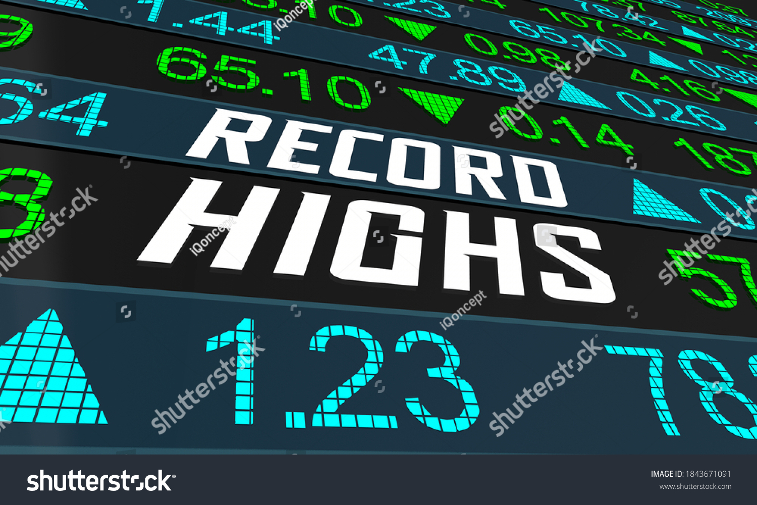 Record Highs Stock Market Share Prices Stock Illustration 1843671091 ...