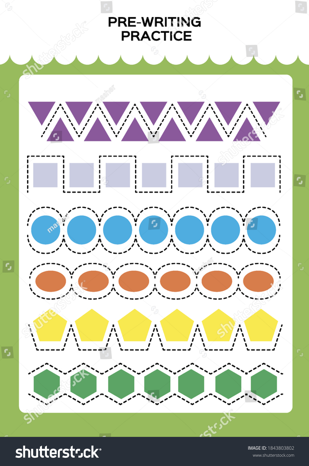 tracing practice kids prewriting worksheet little stock vector royalty free 1821527876 shutterstock